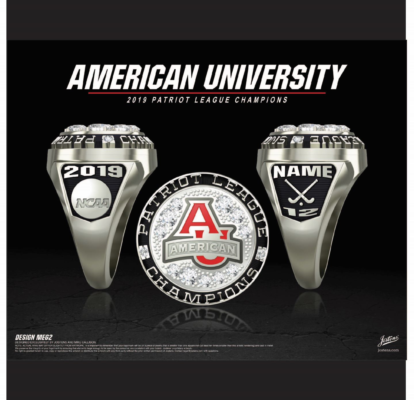 American University Women's Field Hockey 2019 Patriot League Championship Ring