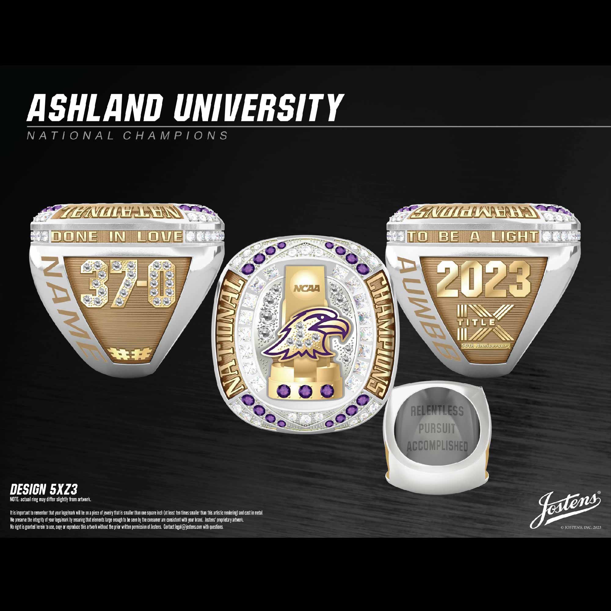 Ashland University Women's Basketball 2023 National Championship Ring