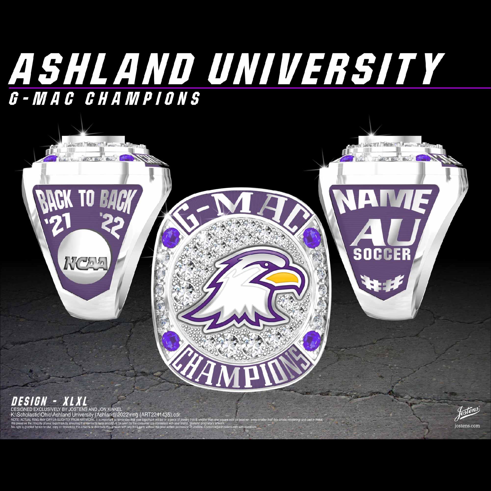 Ashland University Women's Soccer 2022 Great Midwest Championship Ring