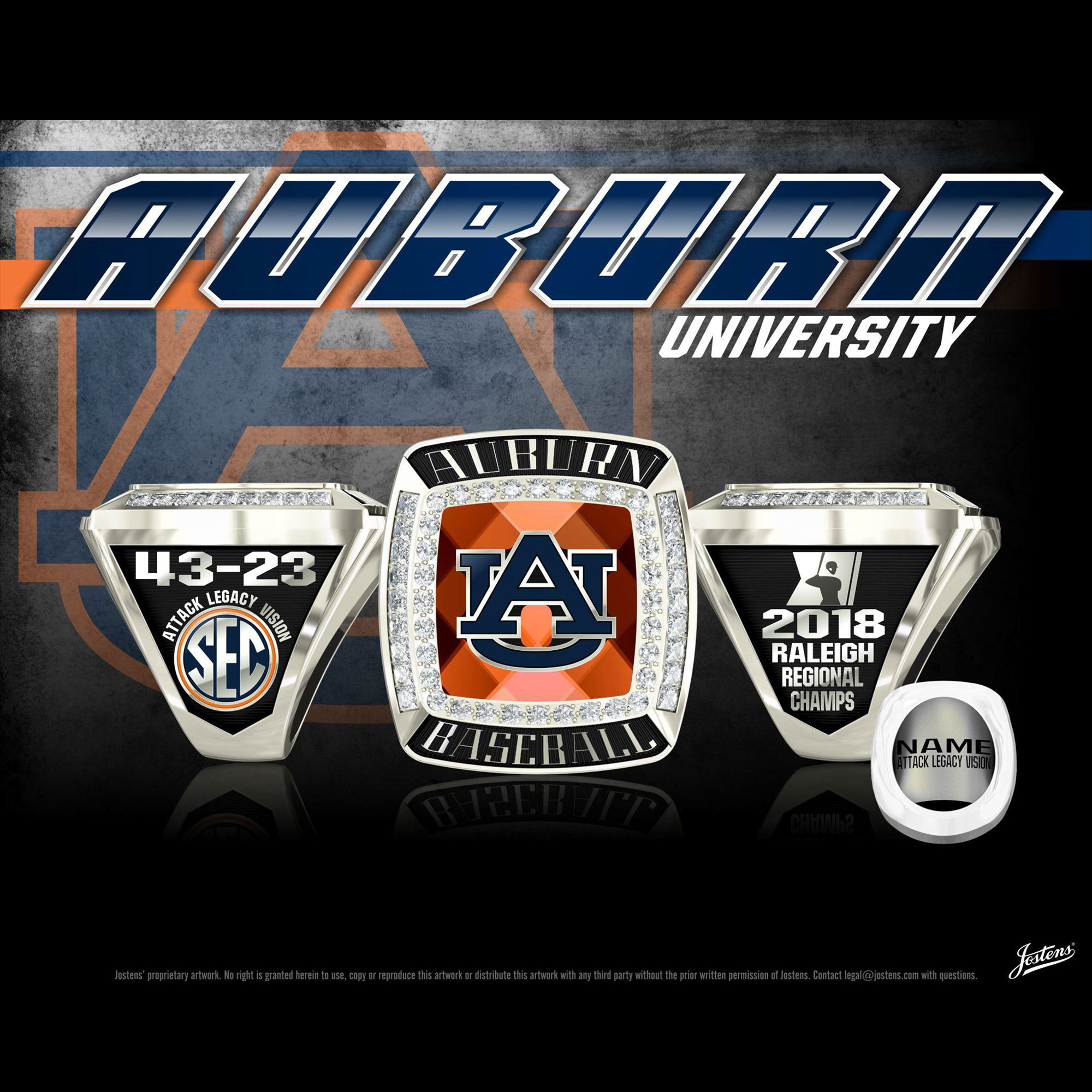 Auburn University Men's Baseball 2018 Regional Championship Ring