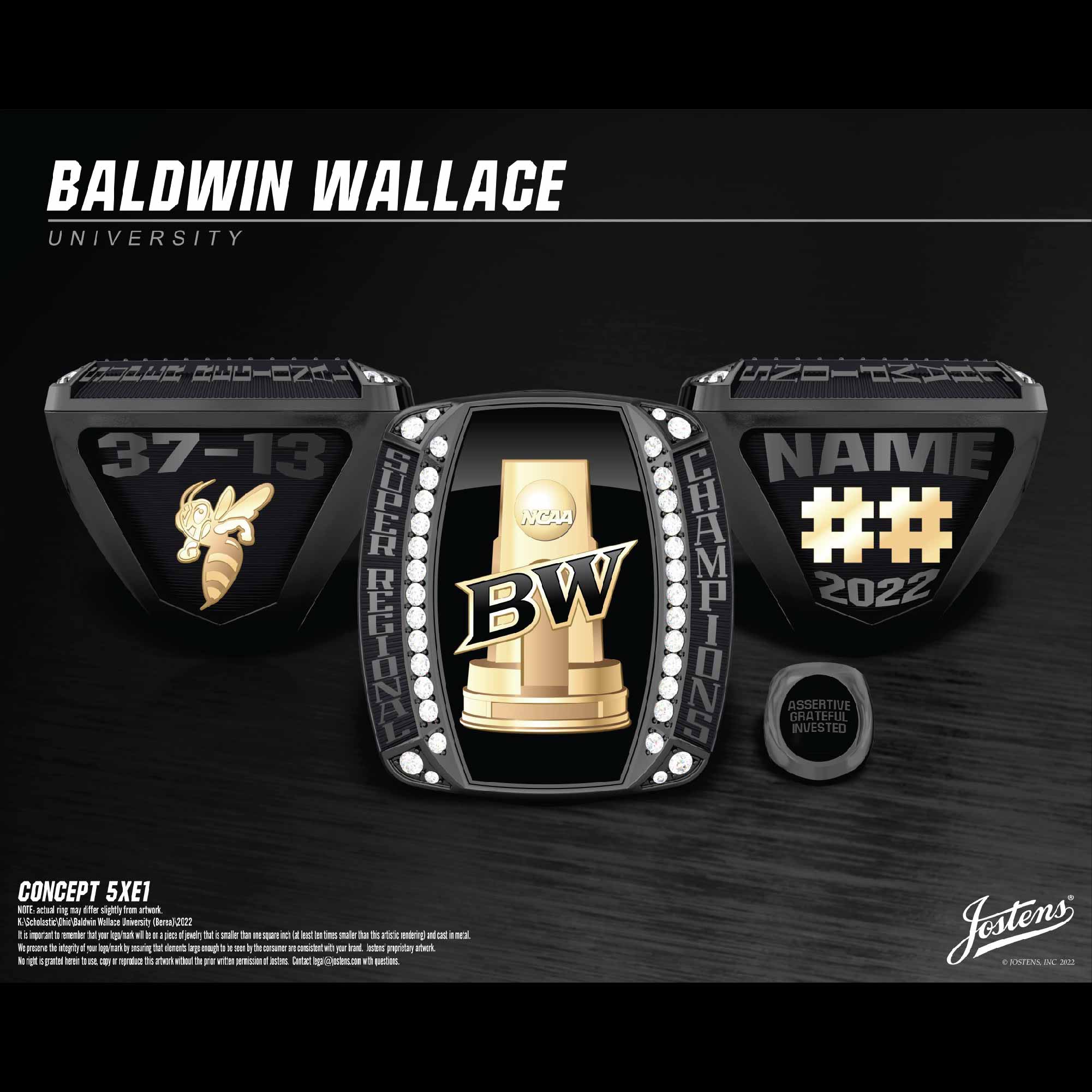 Baldwin Wallace University Baseball 2022 Super Regional Championship Ring