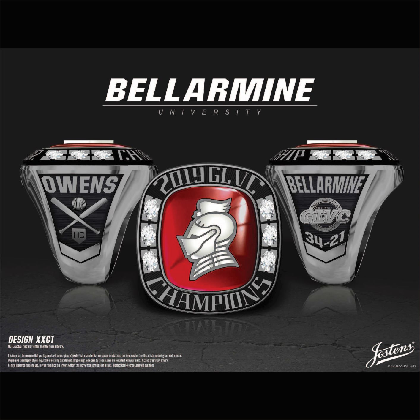 Bellarmine University Men's Baseball 2019 GLVC Championship Ring