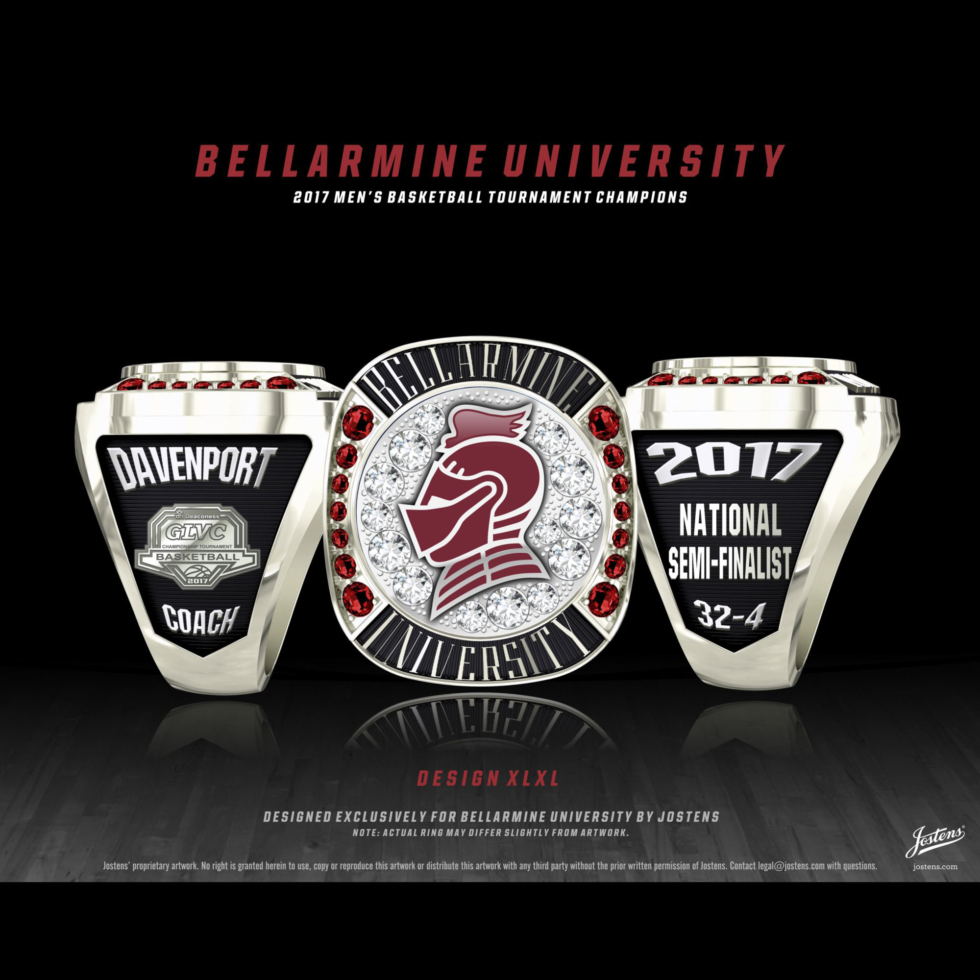 Bellarmine University Men's Basketball 2017 GLVC Championship Ring