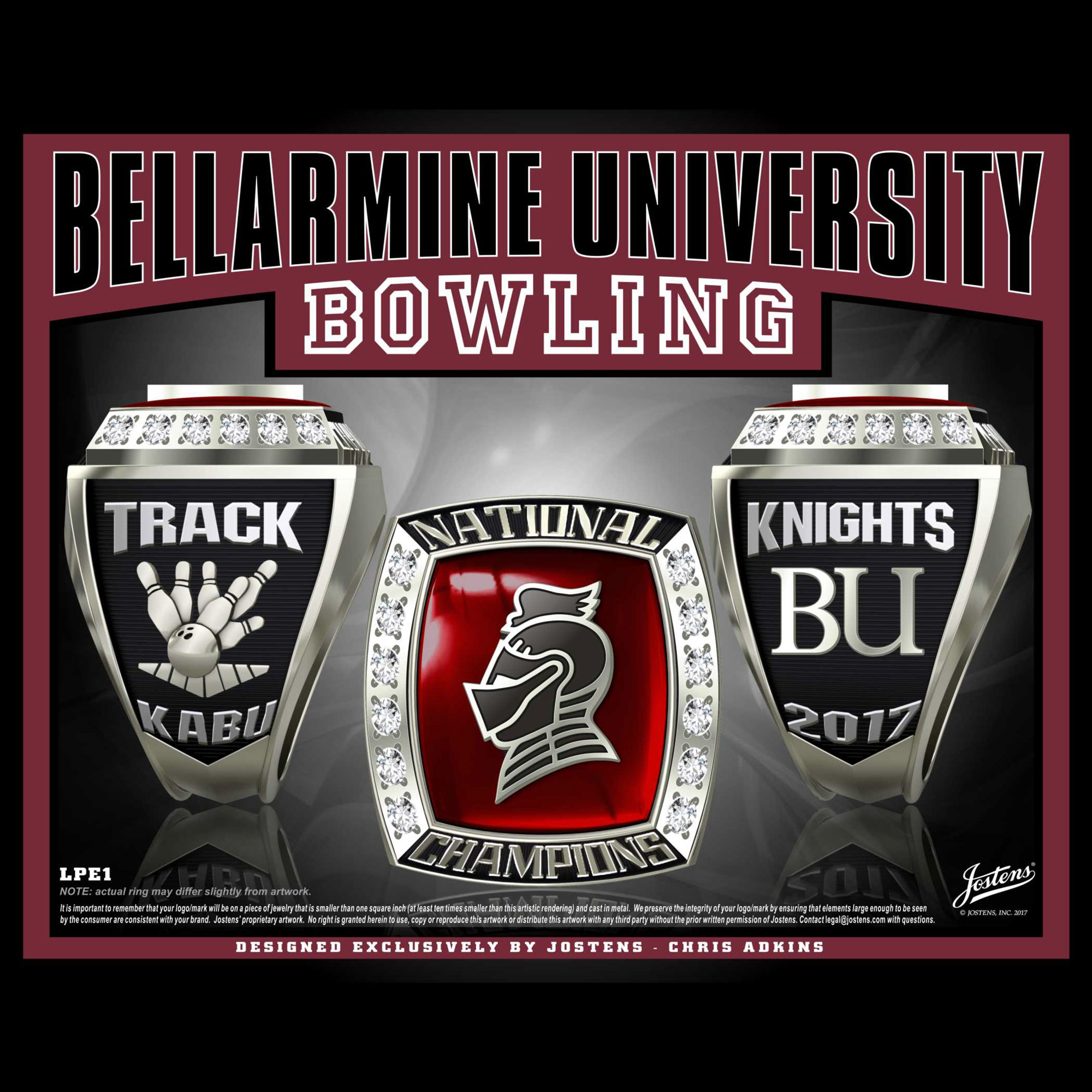 Bellarmine University Women's Bowling 2017 National Championship Ring