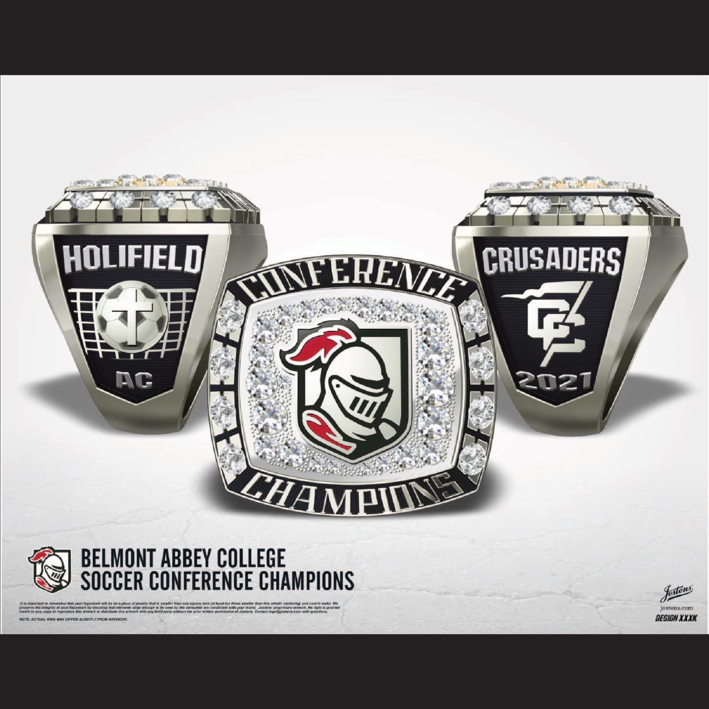 Belmont Abbey College Women's Soccer 2021 Conference Championship Ring