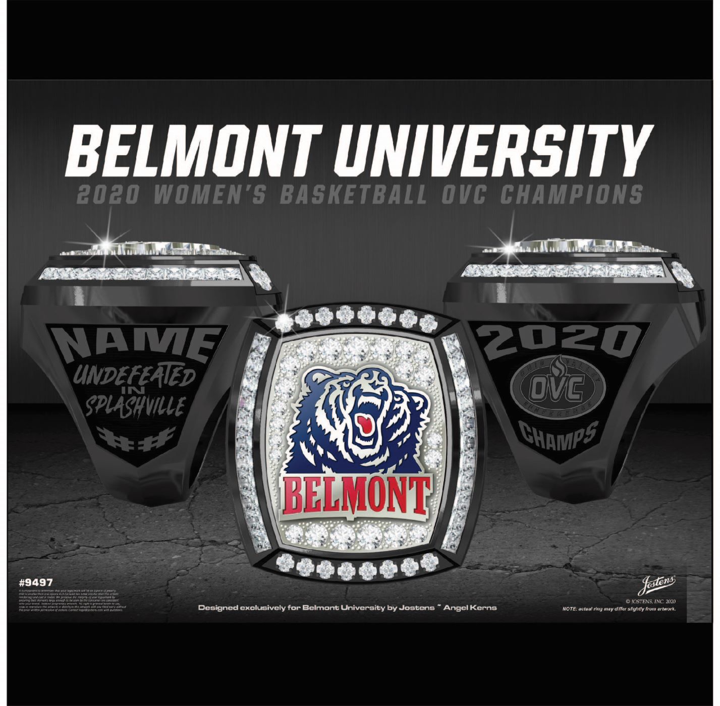 Belmont University Women's Basketball 2020 OVC Championship Ring