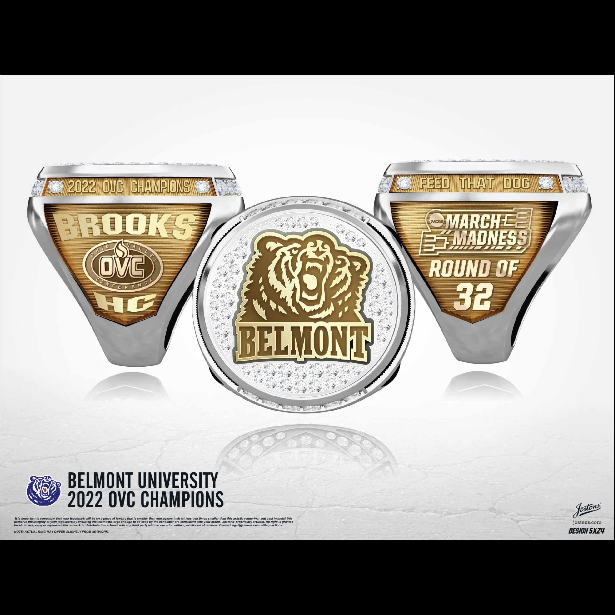 Belmont University Women's Basketball 2022 OVC Championship Ring