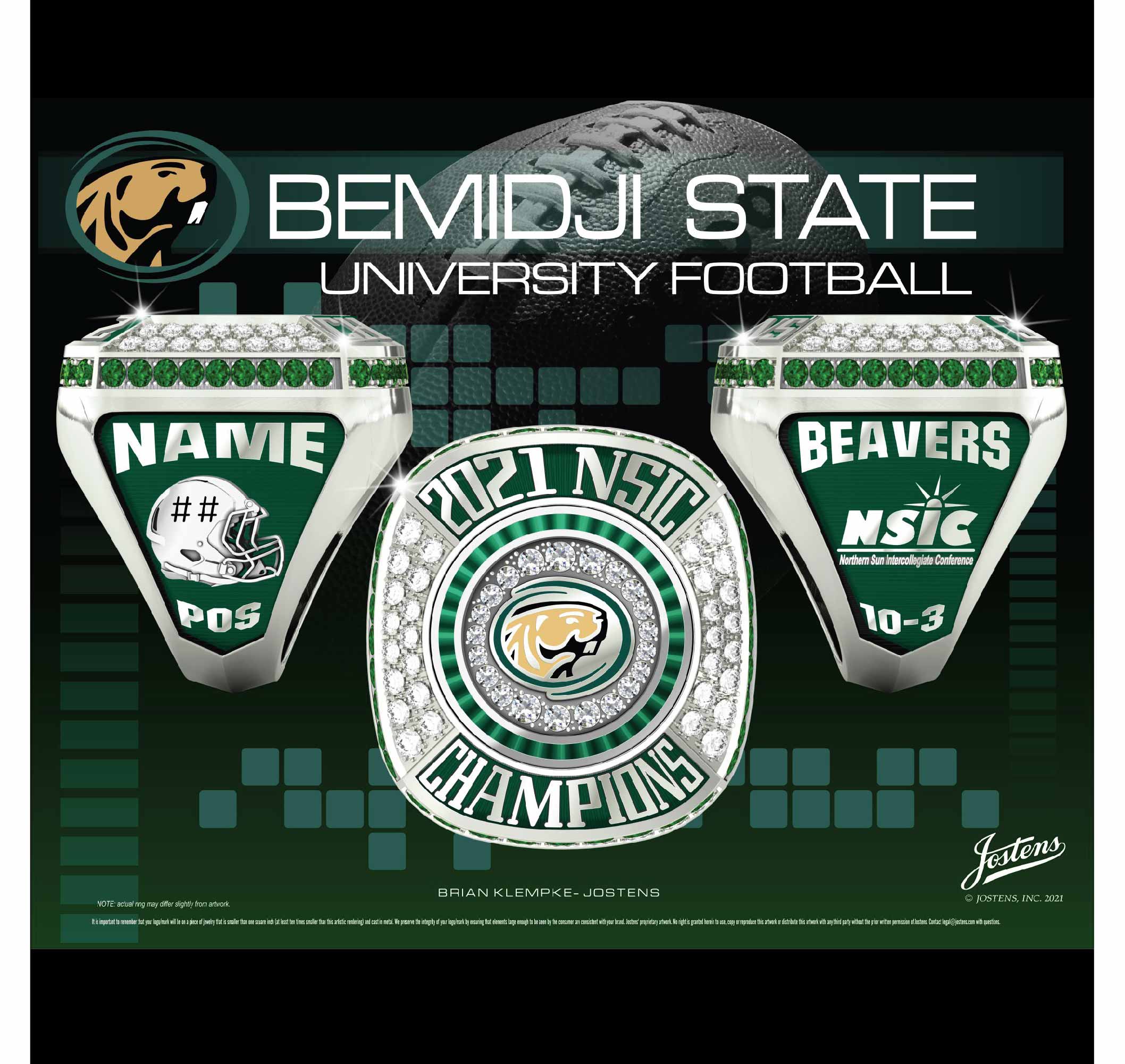 Bemidji State University Men's Football 2021 NSIC Championship Ring