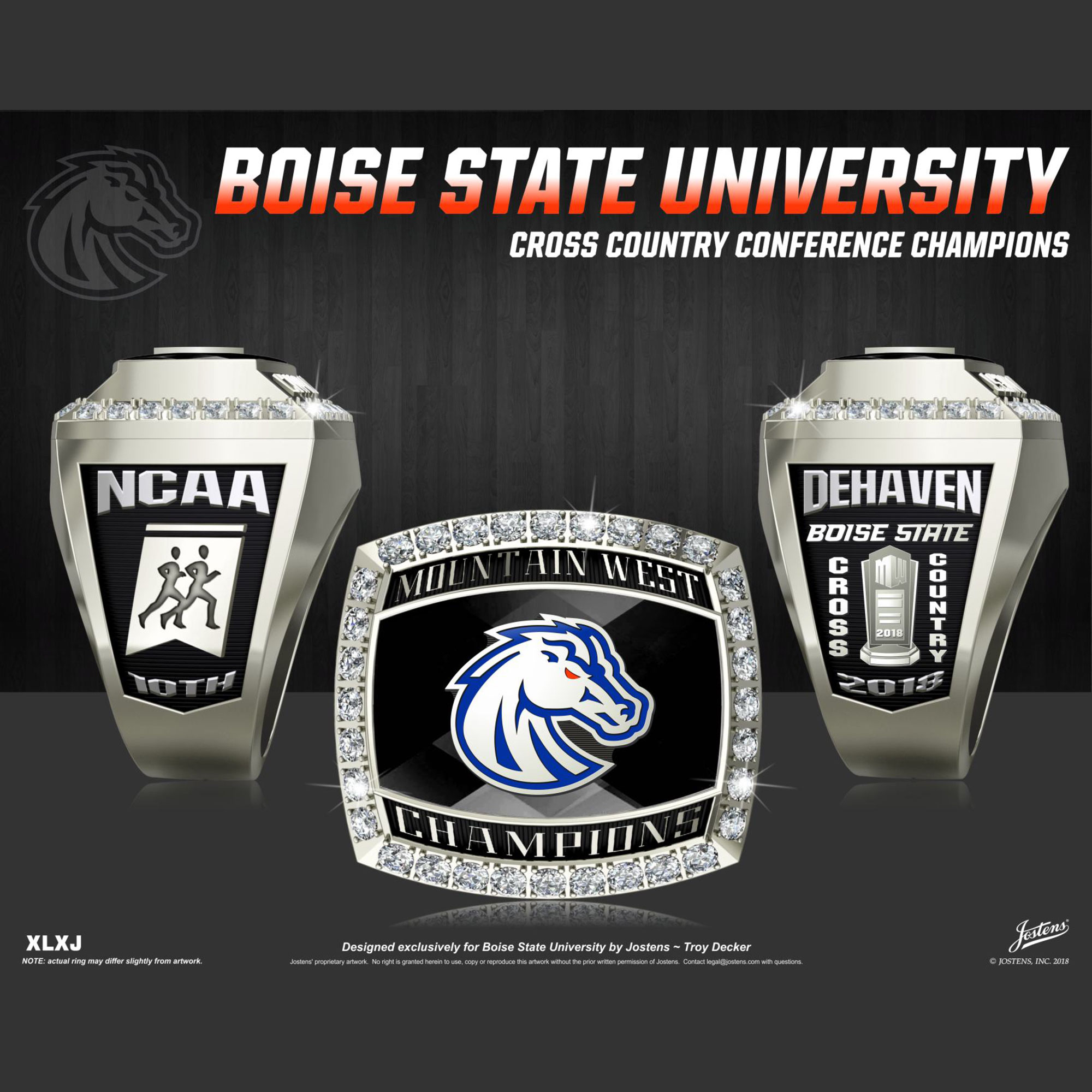 Boise State University Men's Cross Country 2018 Mountain West Championship Ring