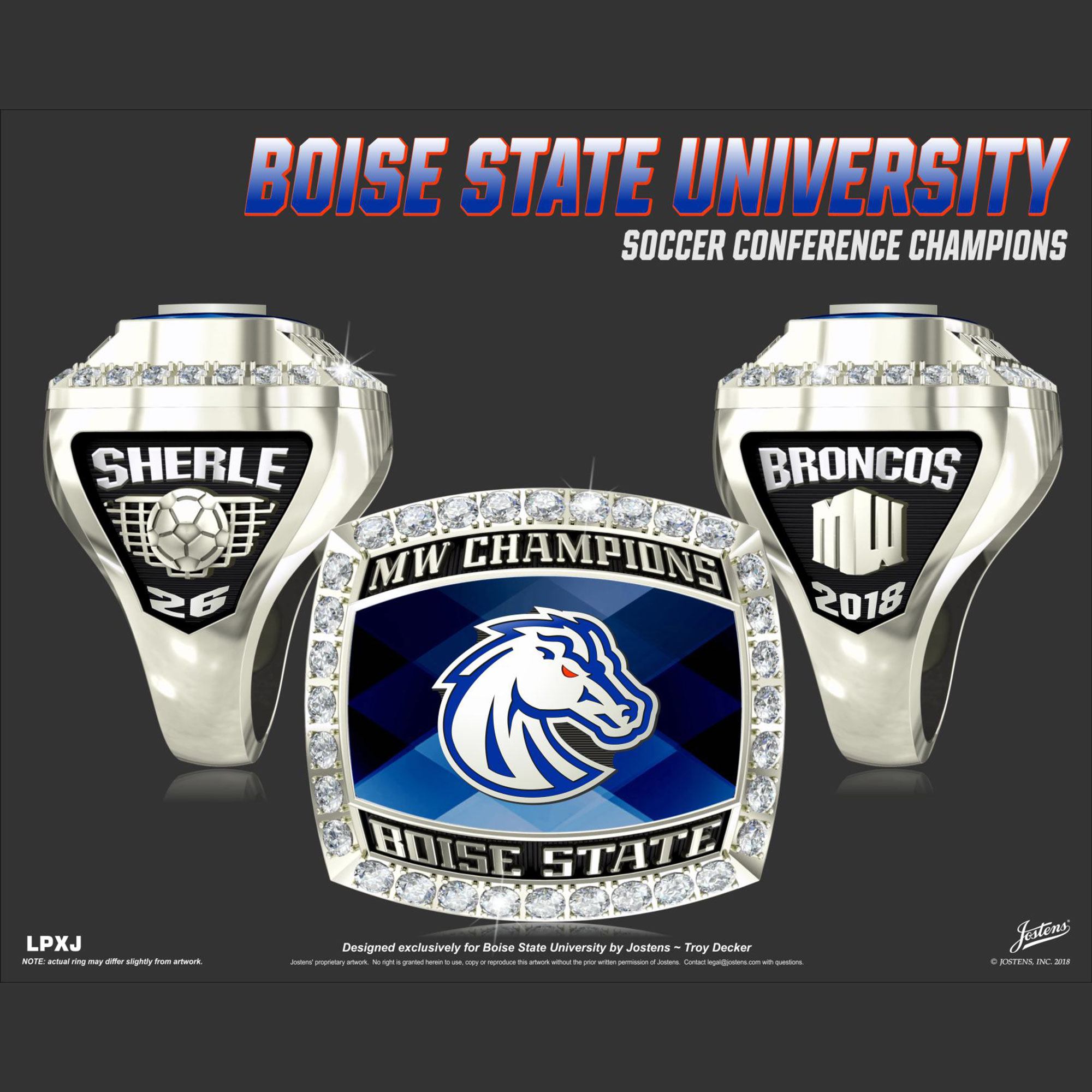 Boise State University Women's Soccer 2018 Mountain West Championship Ring