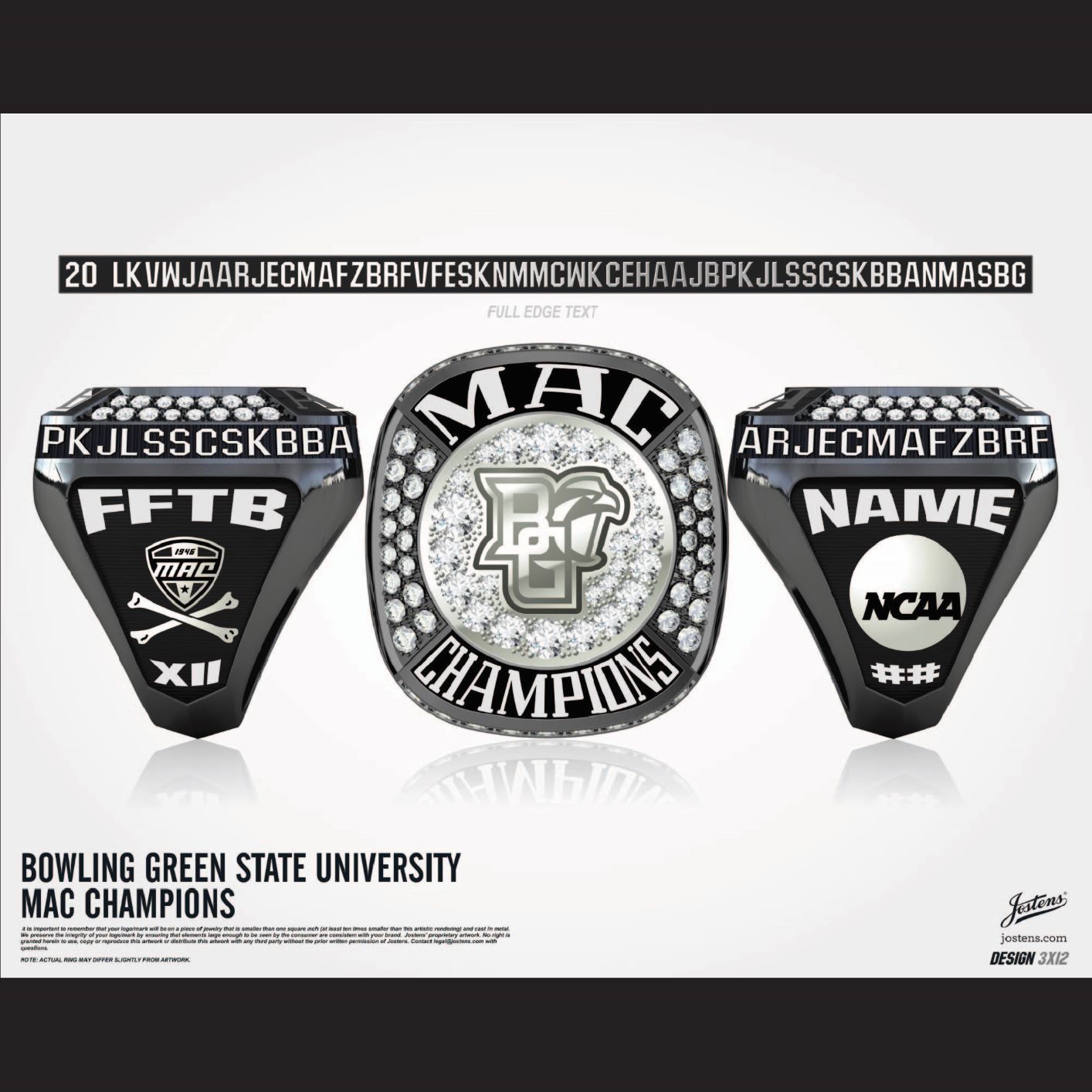 Bowling Green State University Men's Soccer 2021 MAC Championship Ring