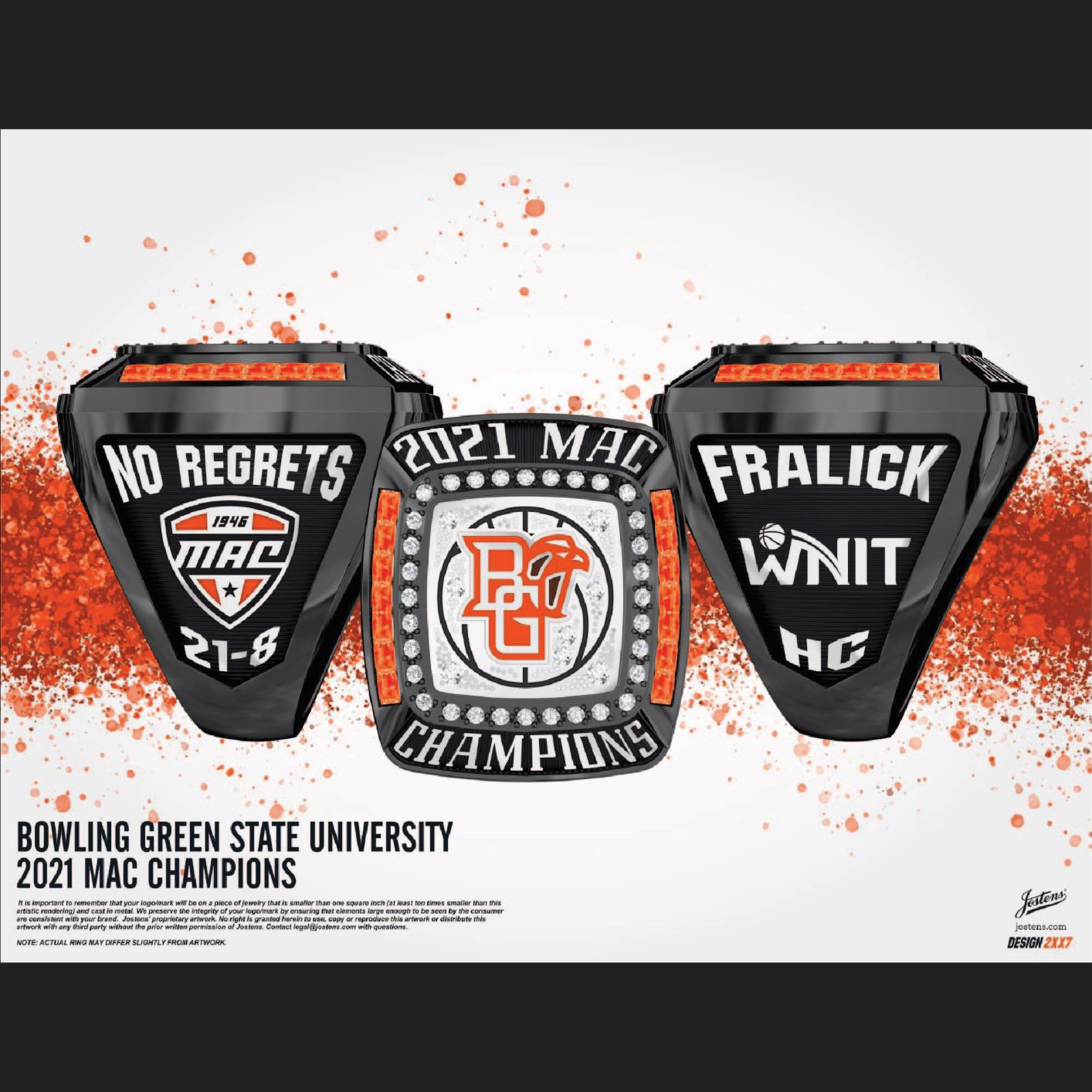Bowling Green State University Women's Basketball 2021 MAC Championship Ring