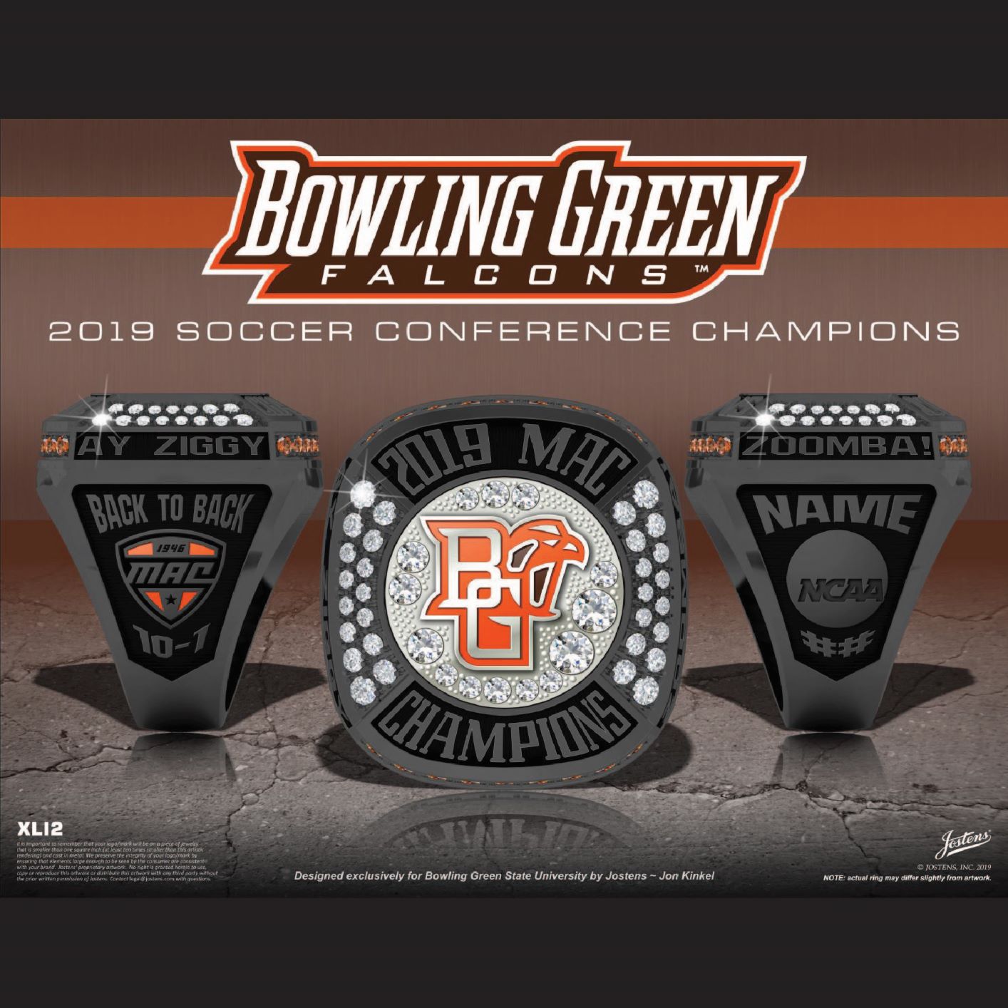 Bowling Green State University Women's Soccer 2019 MAC Championship Ring