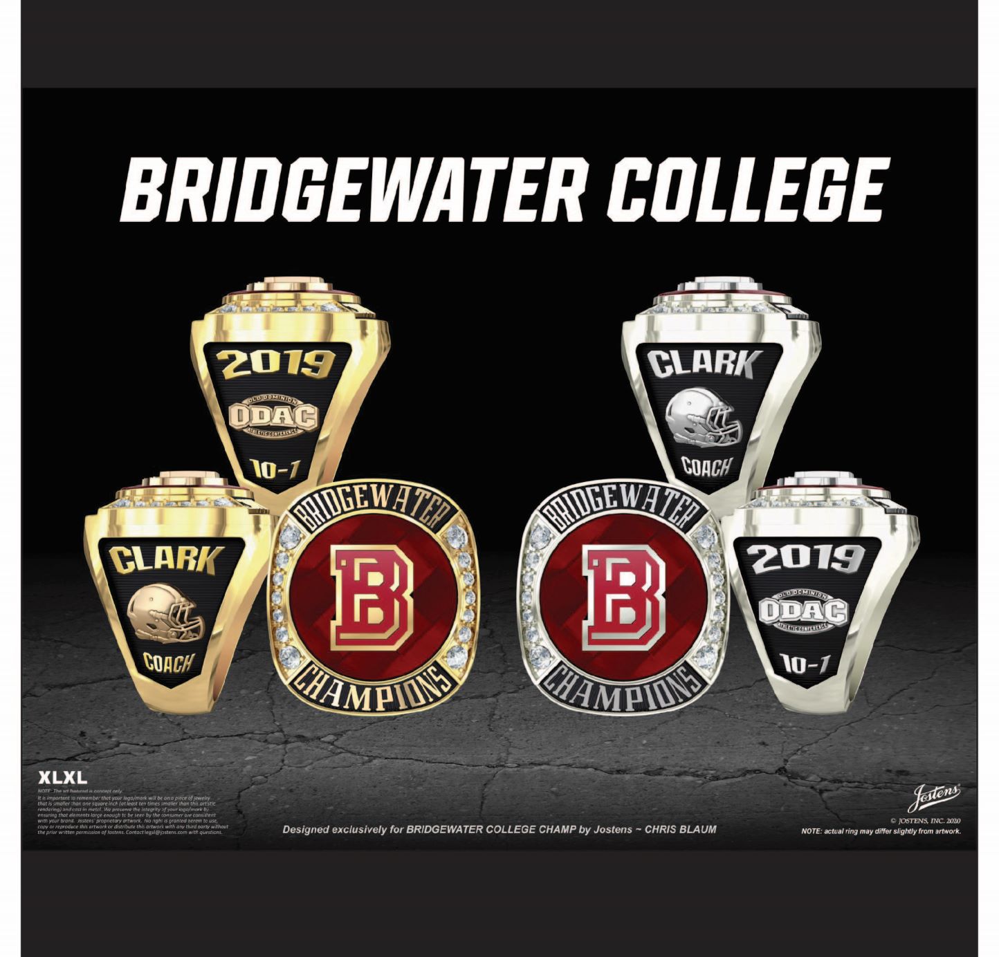 Bridgewater College Men's Football 2019 ODAC Championship Ring
