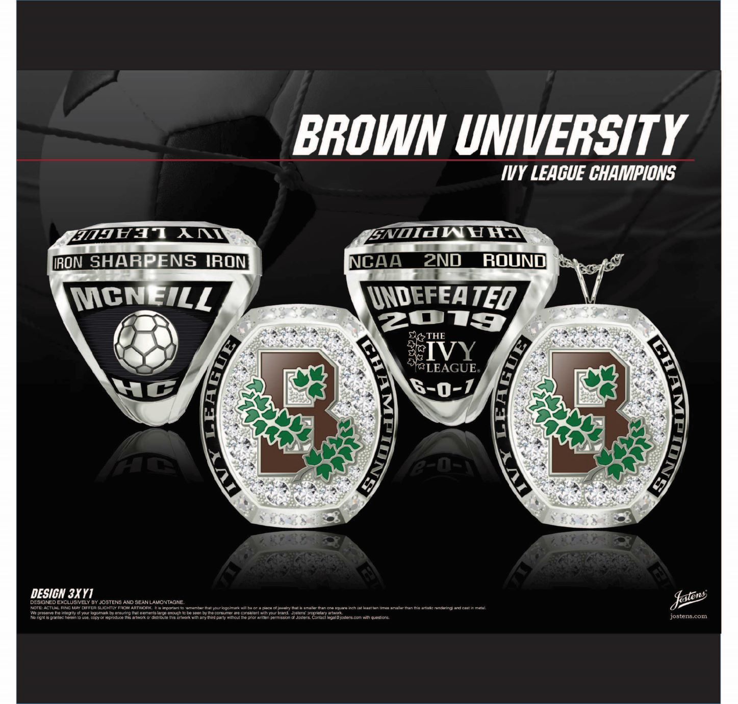 Brown University Women's Soccer 2019 Ivy League Championship Ring