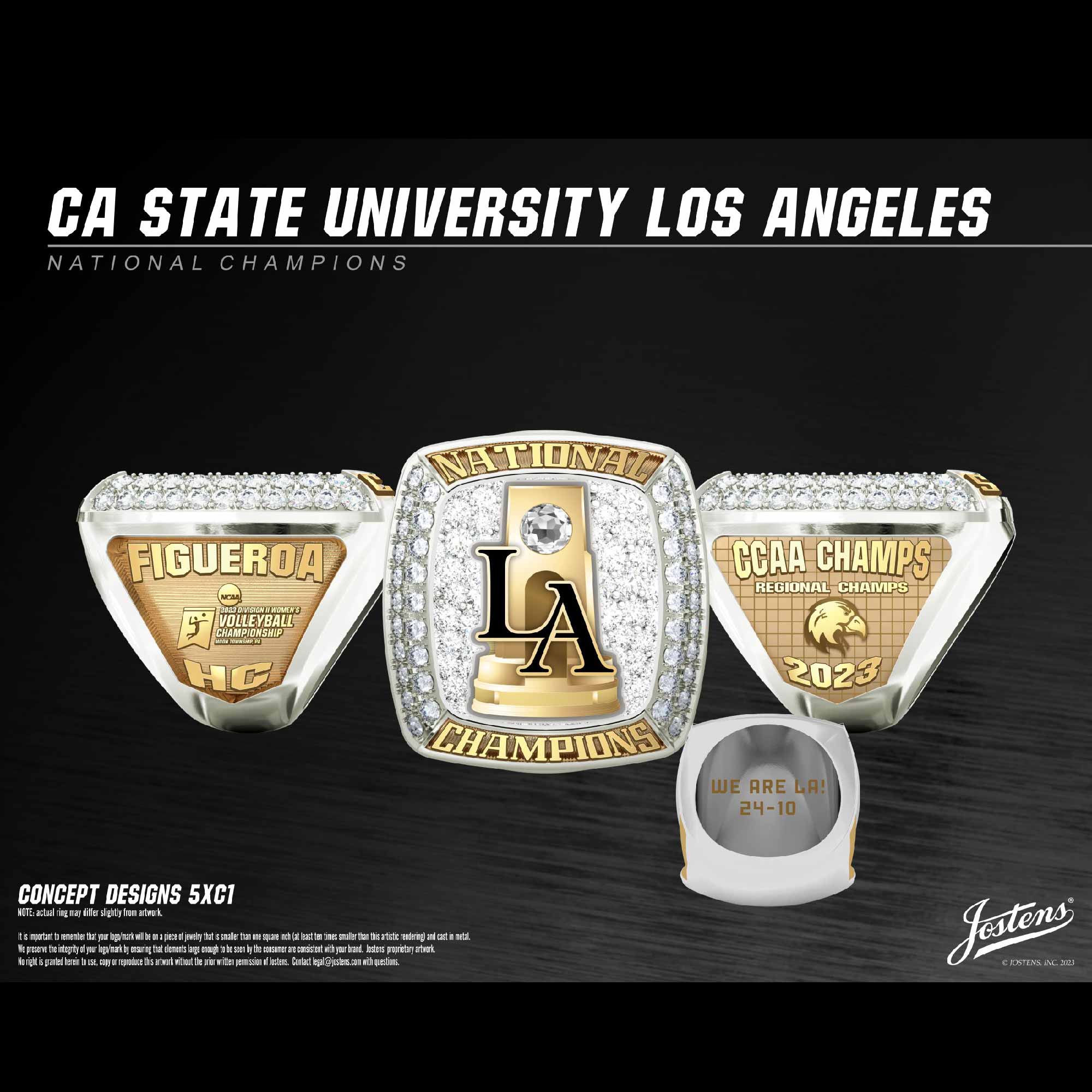 California State University Los Angeles Women's Volleyball 2023 National Championship Ring