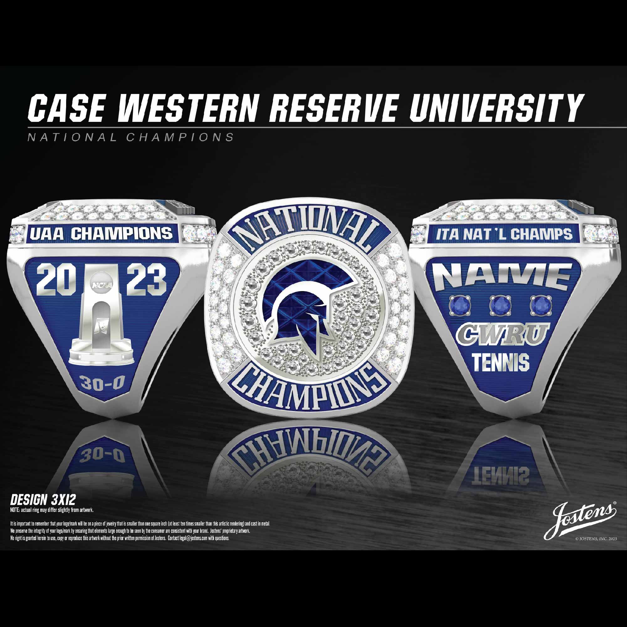 Case Western Reserve University Men's Tennis 2023 National Championship Ring