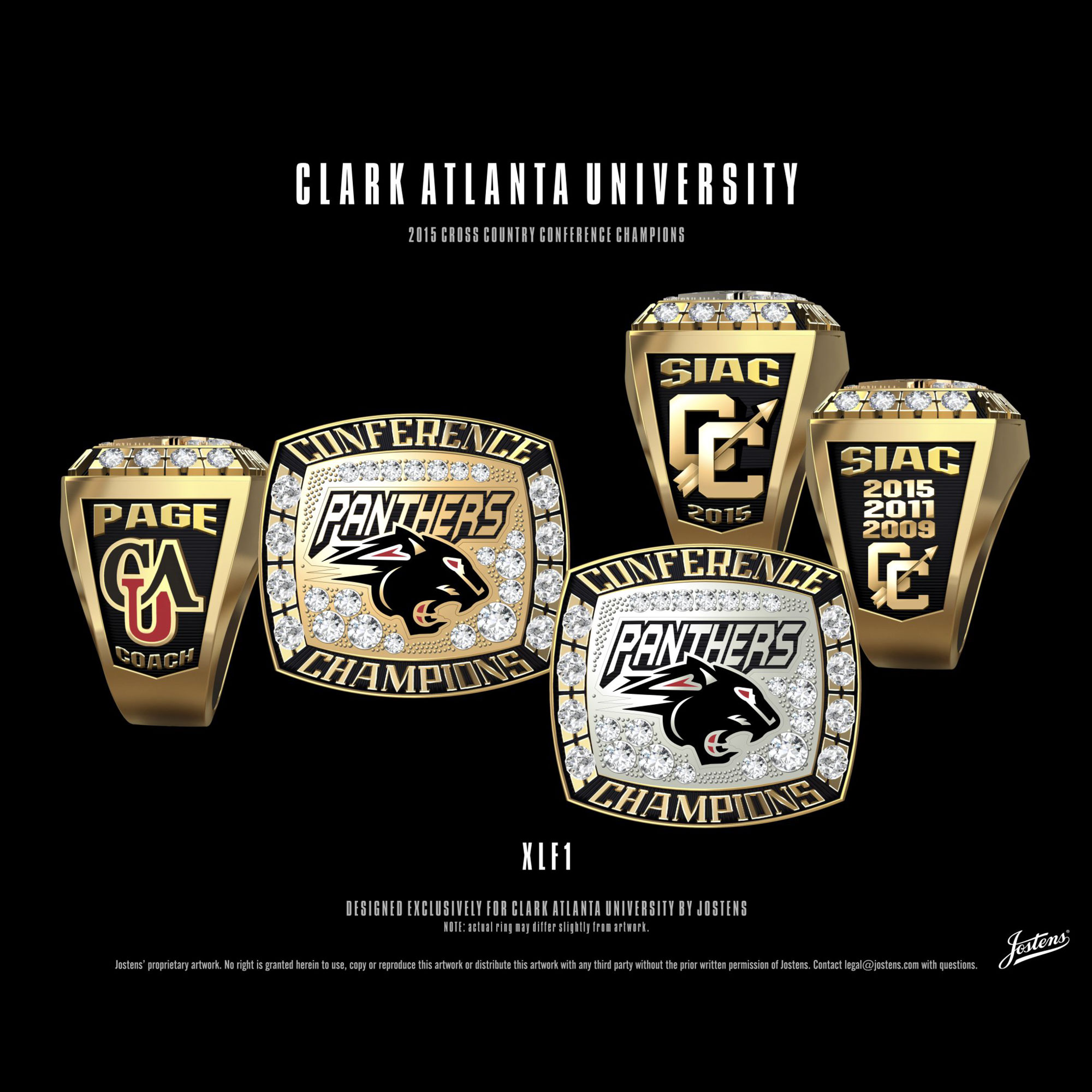 Clark Atlanta University Men's Cross Country 2015 SIAC Championship Ring