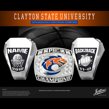 Clayton State University Men's Basketball 2018 Peach Belt Championship Ring