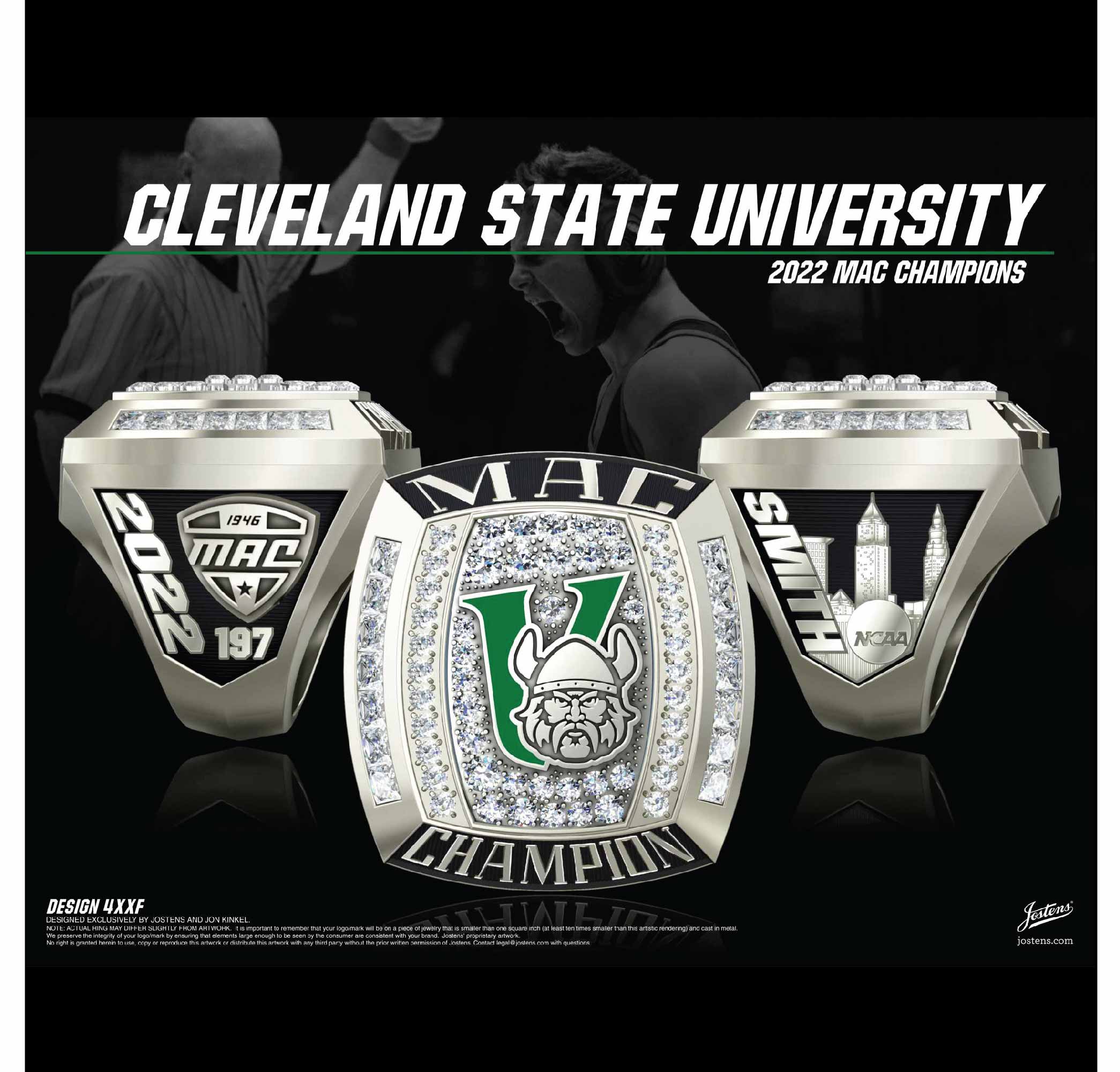 Cleveland State University Men's Wrestling 2022 MAC Championship Ring
