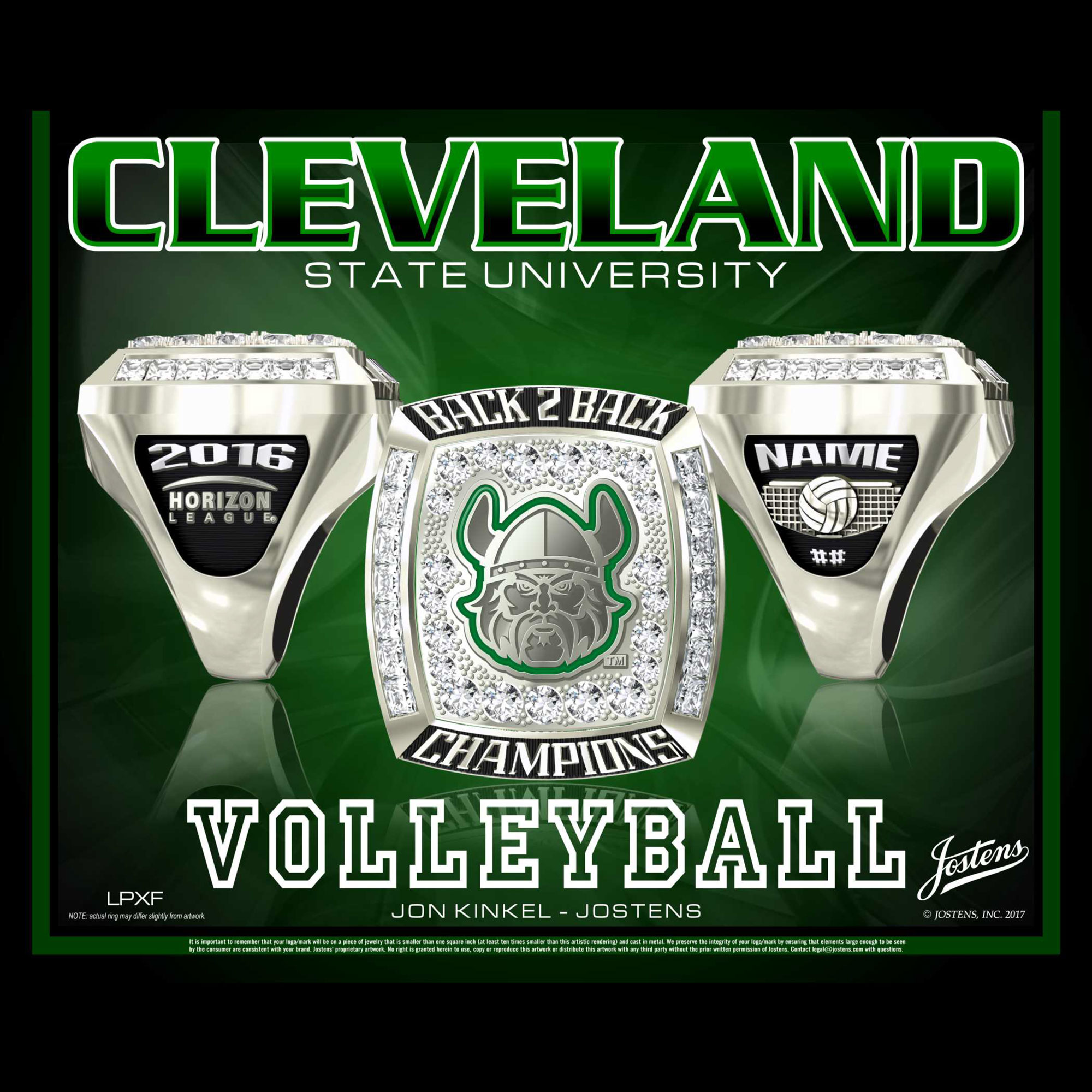 Cleveland State University Women's Volleyball 2016 Horizon League Championship Ring