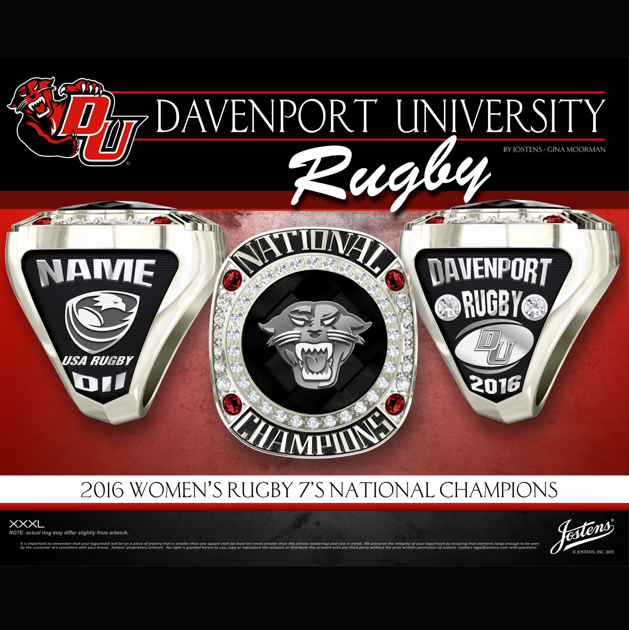 Davenport University Women's Rugby 2016 National Championship Ring