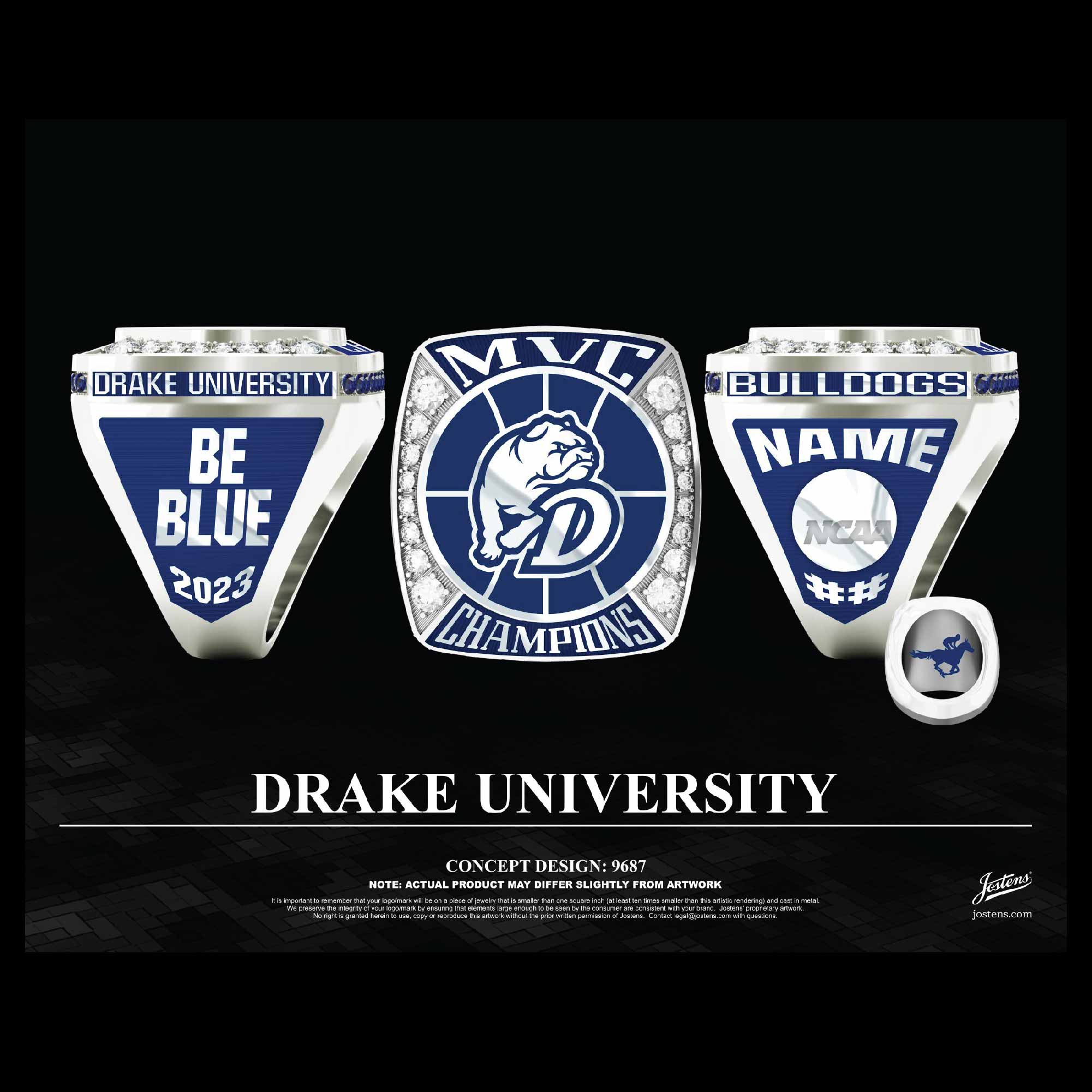 Drake University Women's Basketball 2023 MVC Championship Ring