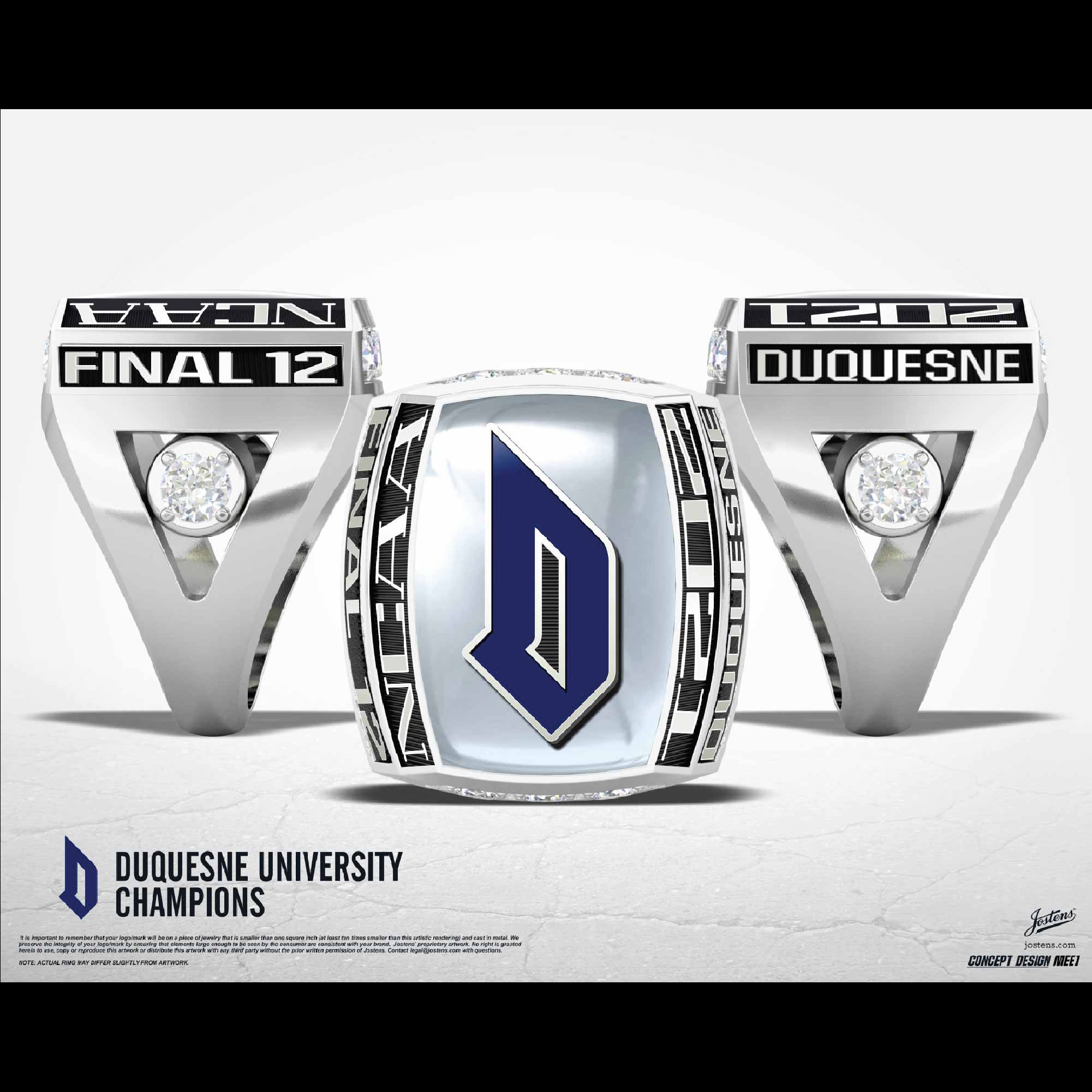 Duquesne University Women's Bowling 2021 Final 12 Championship Ring