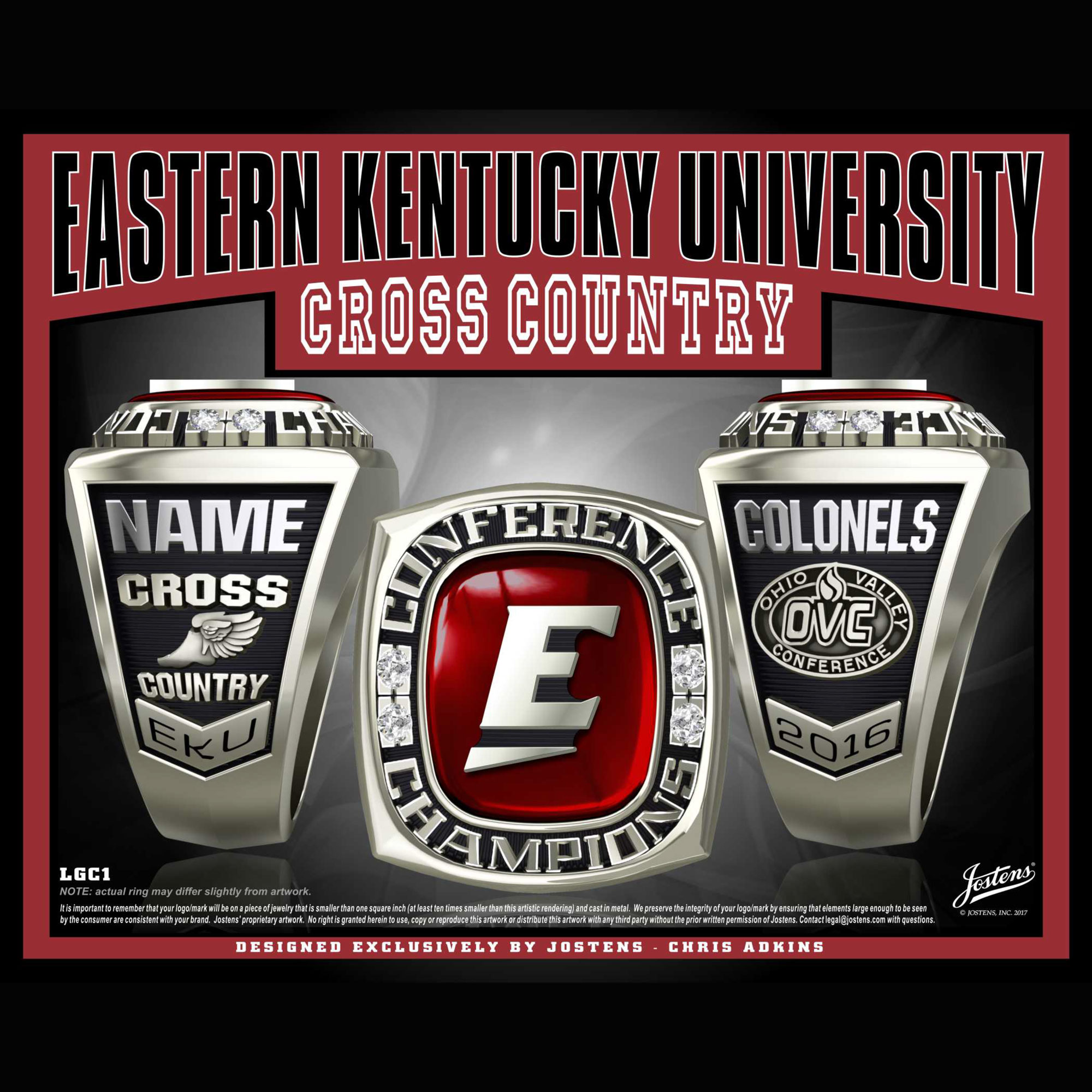 Eastern Kentucky University Men's Cross Country 2016 OVC Championship Ring