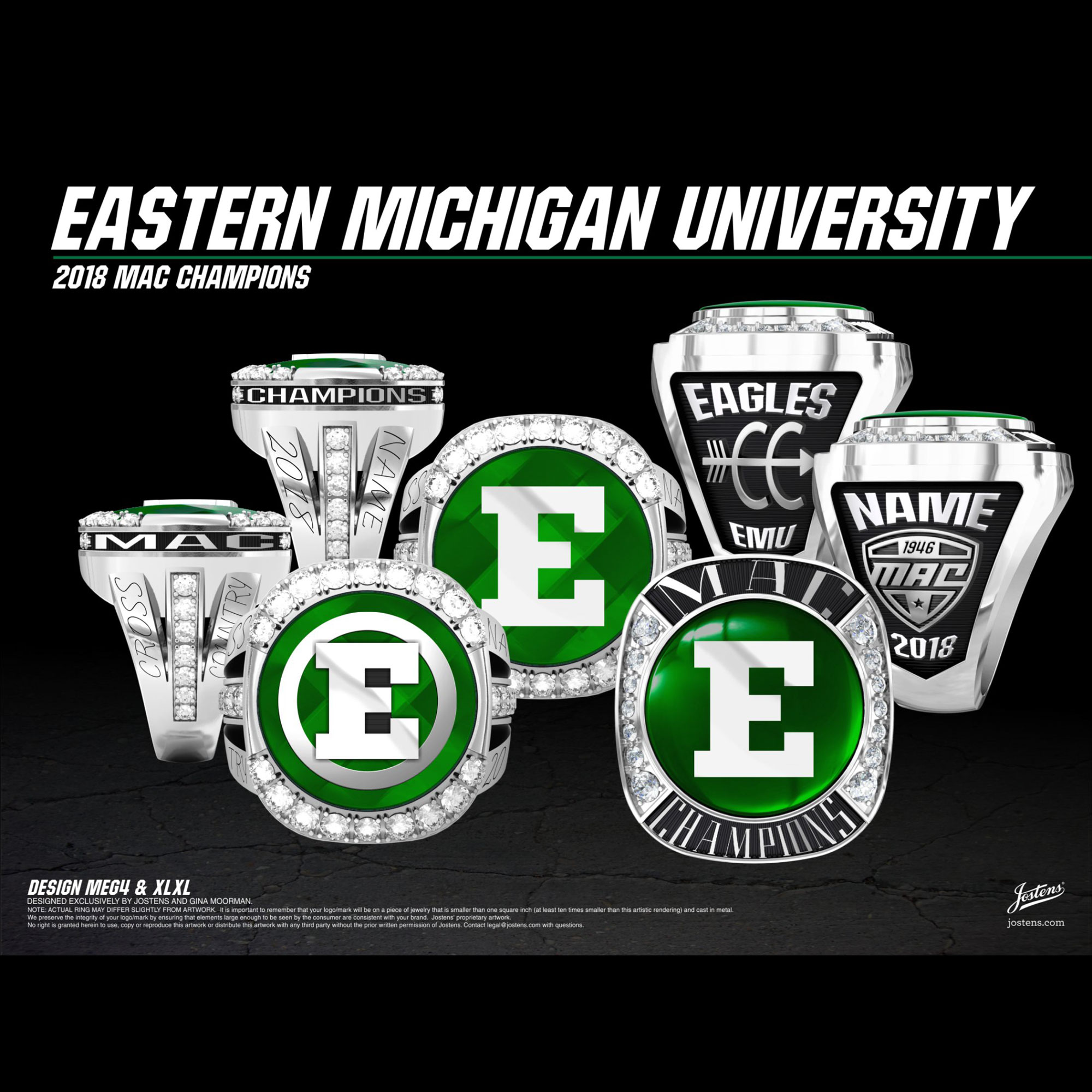 Eastern Michigan University Women's Cross Country 2018 MAC Championship Ring