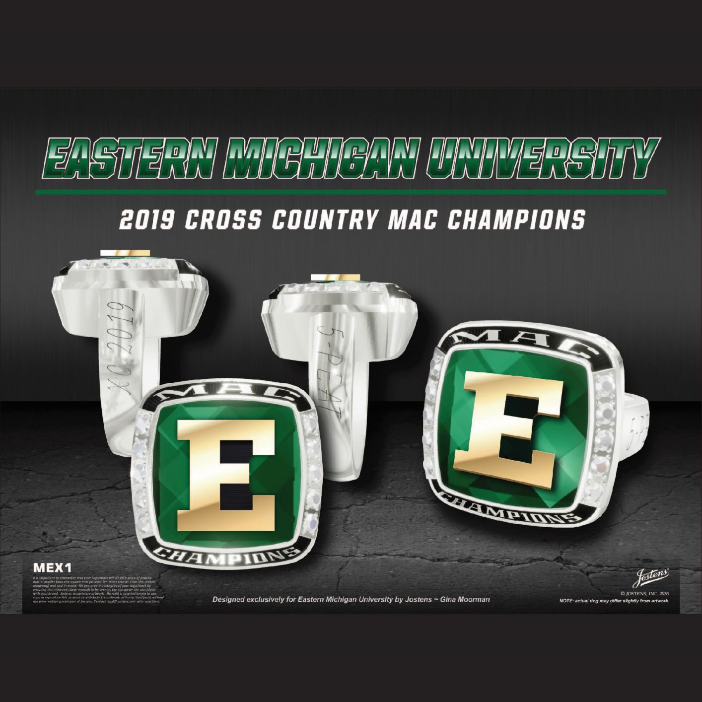 Eastern Michigan University Women's Cross Country 2019 MAC Championship Ring