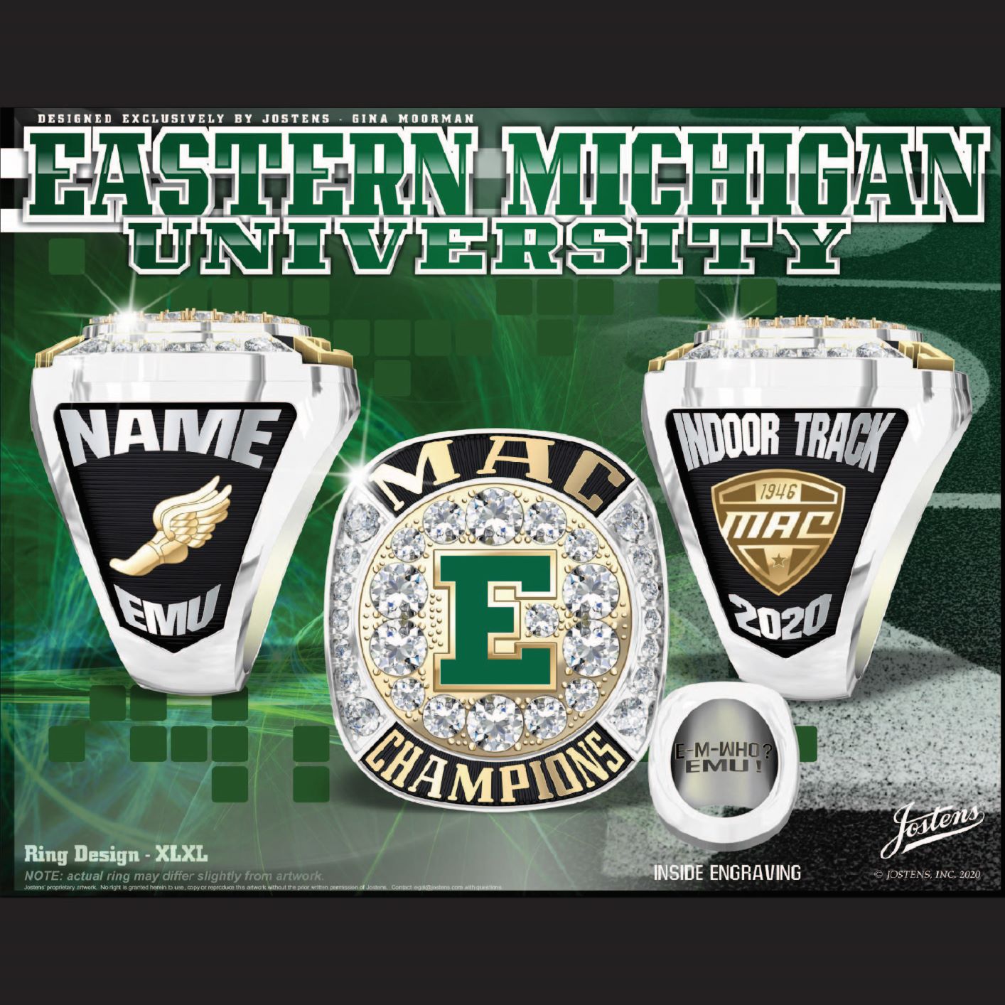 Eastern Michigan University Women's Track & Field 2020 MAC Championship Ring
