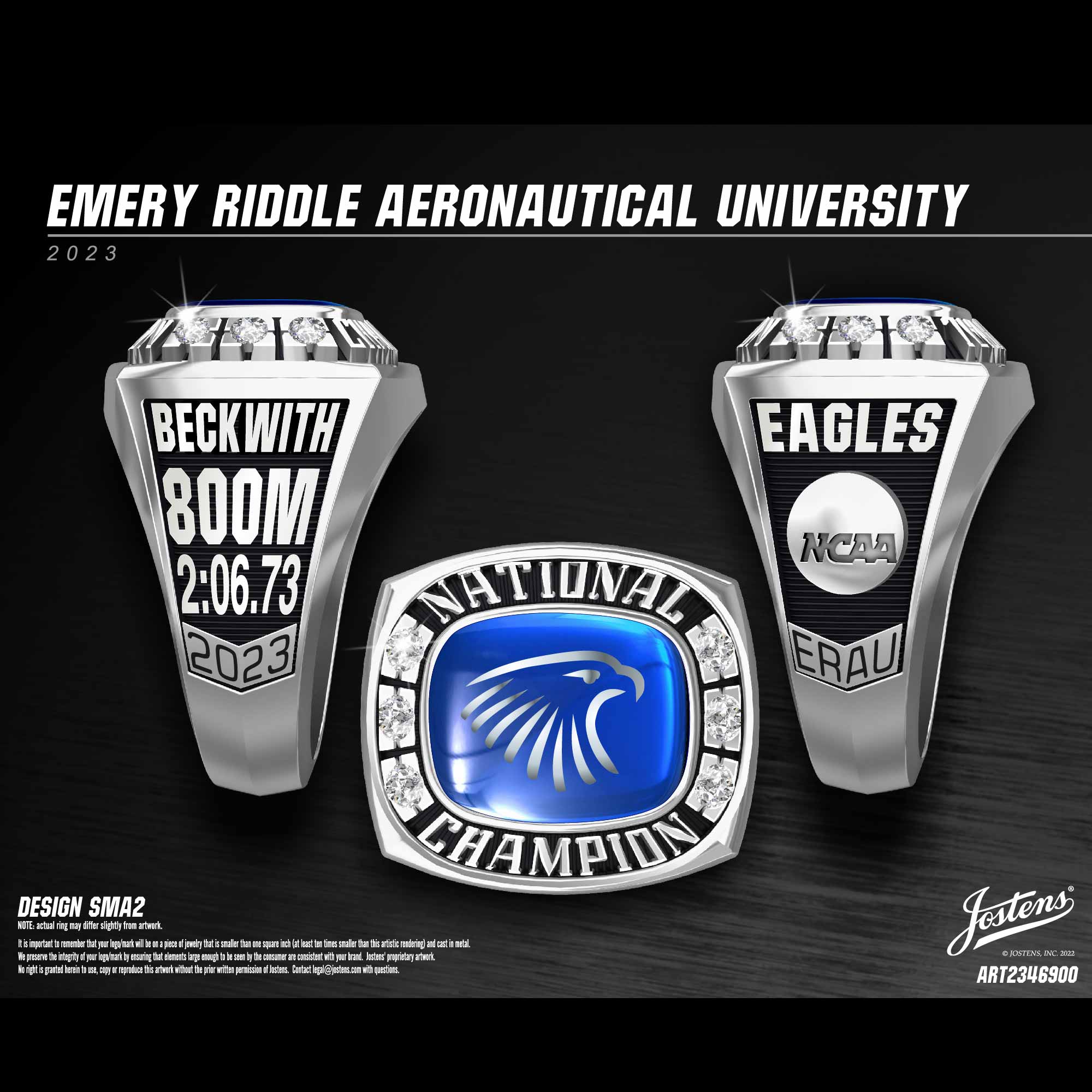 Embry Riddle Aeronautical University Women's Track & Field 2023 National Championship Ring