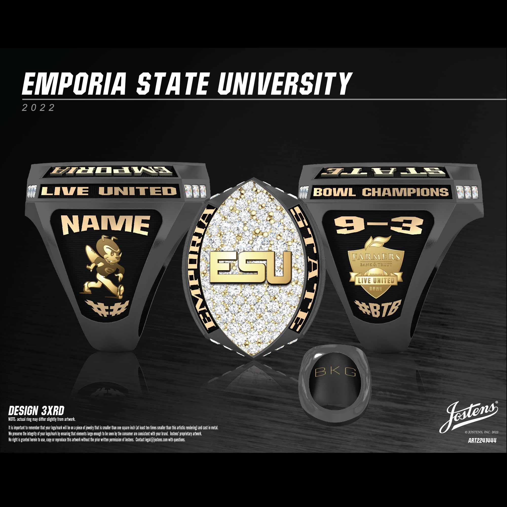 Emporia State University Football 2022 Bowl Championship Ring