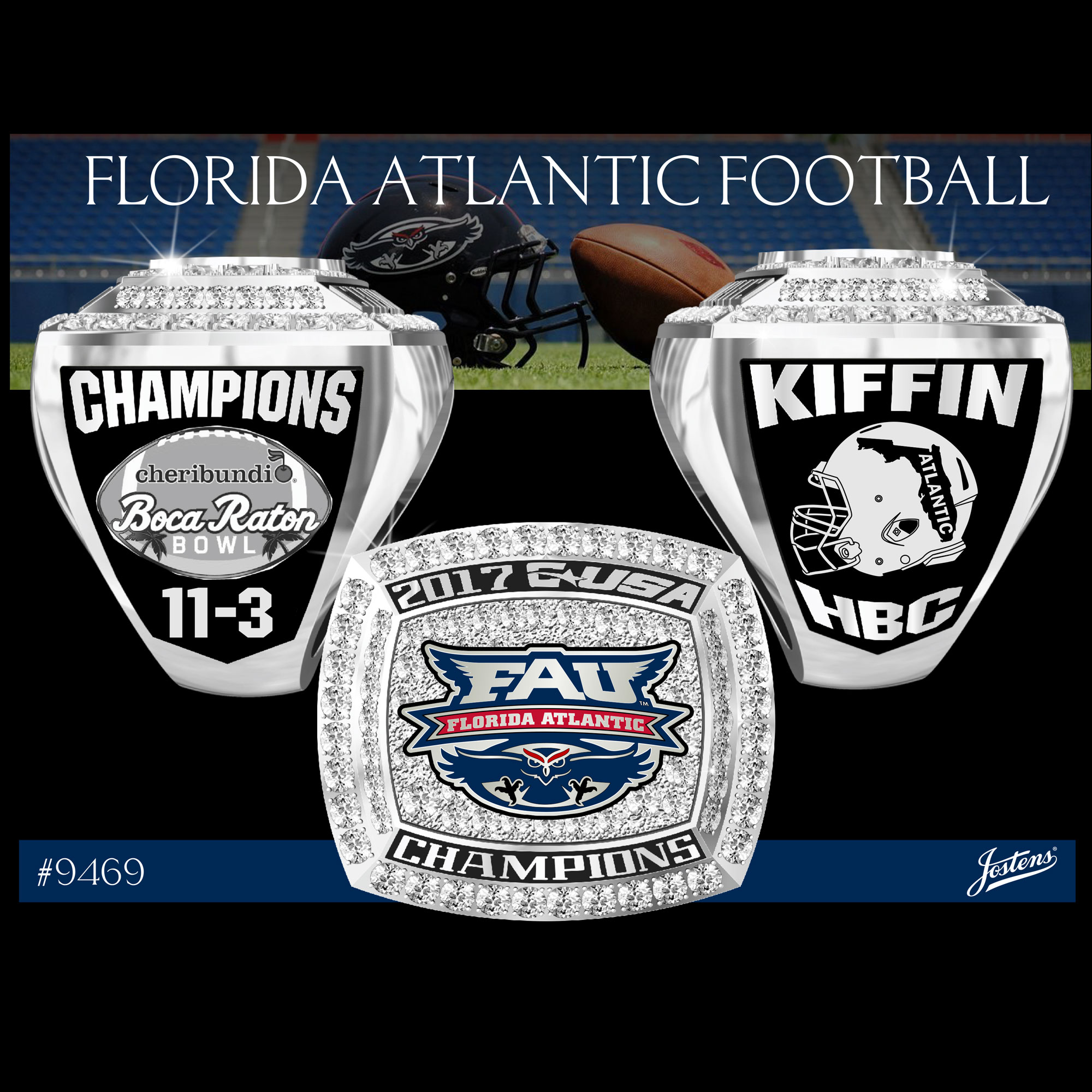 Florida Atlantic University Men's Football 2018 Conference USA Championship Ring