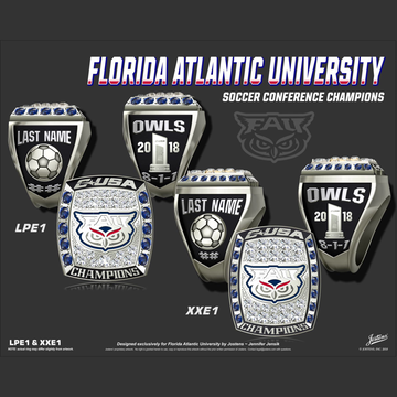 Florida Atlantic University Women's Soccer 2018 Conference USA Championship Ring