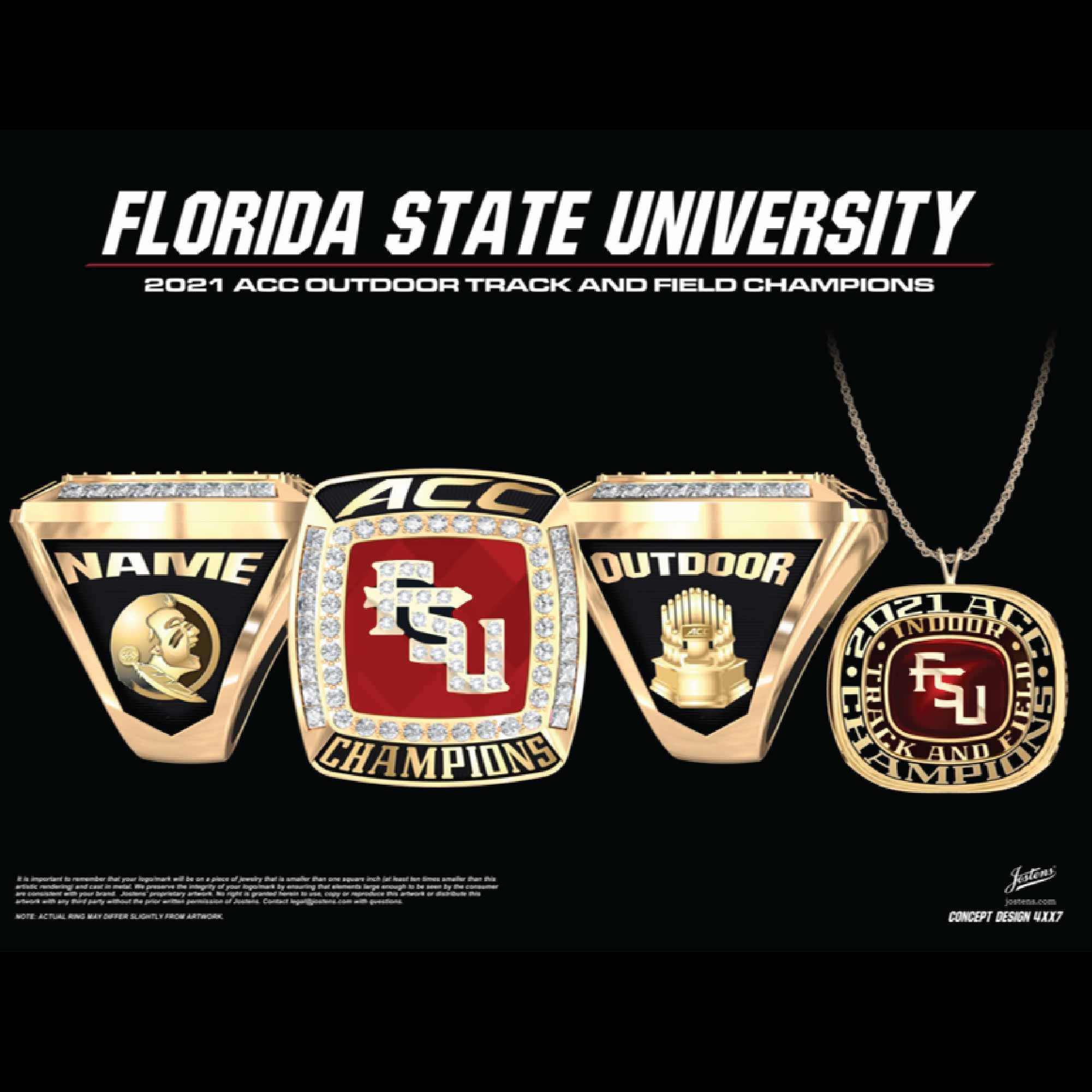 Florida State University Men's Track And Field 2021 ACC Championship Ring