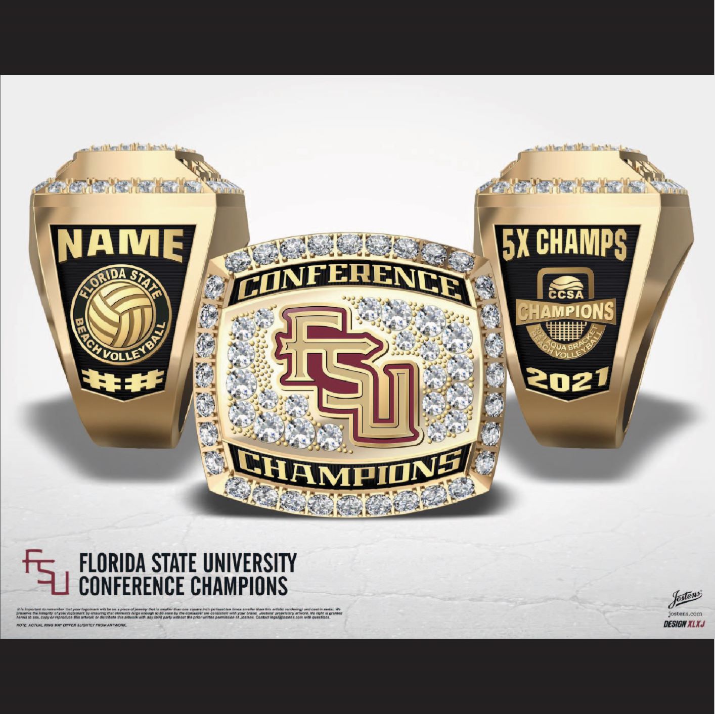 Florida State University Women's Beach Volleyball 2021 Conference Championship Ring