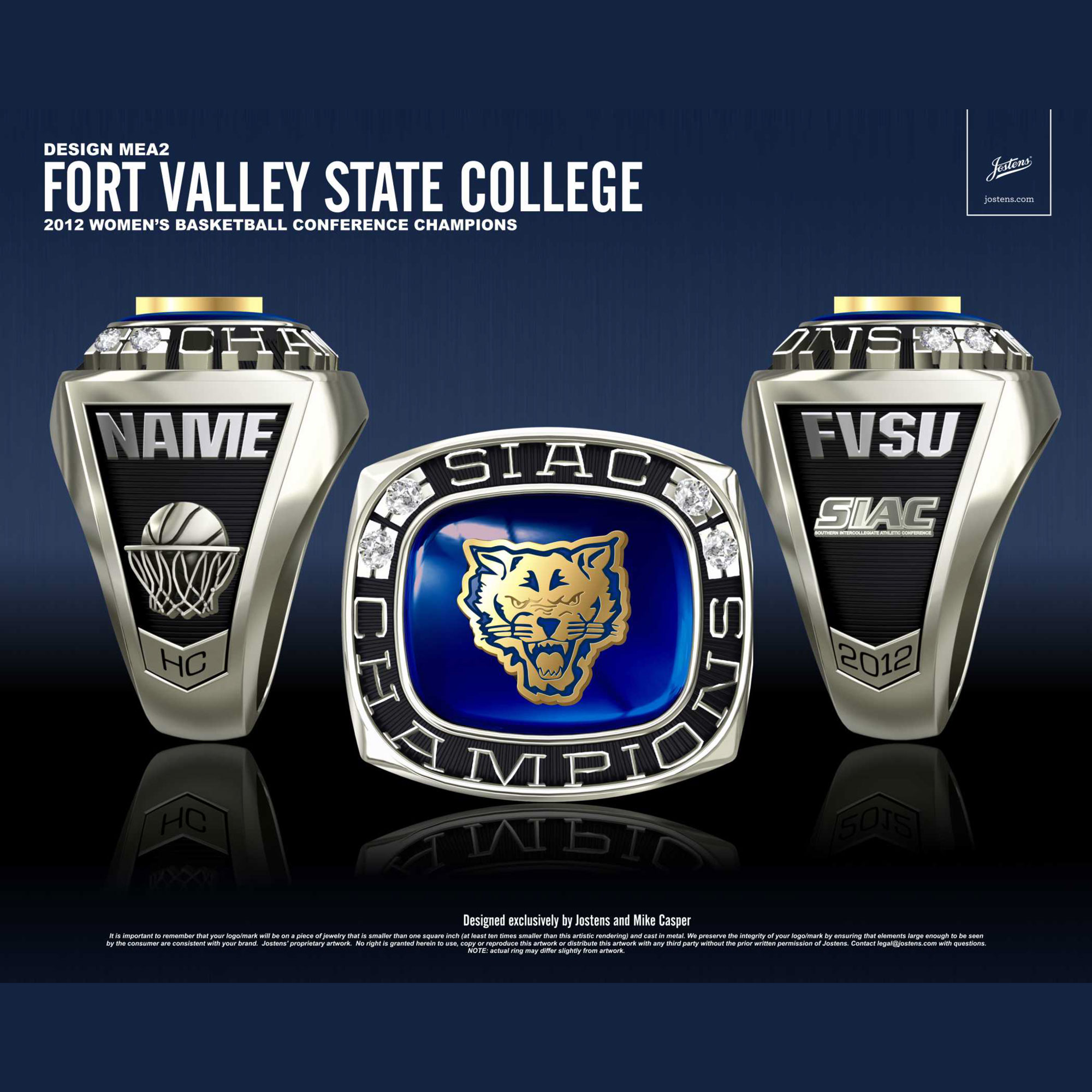 Fort Valley State College Women's Basketball 2012 SIAC Championship Ring