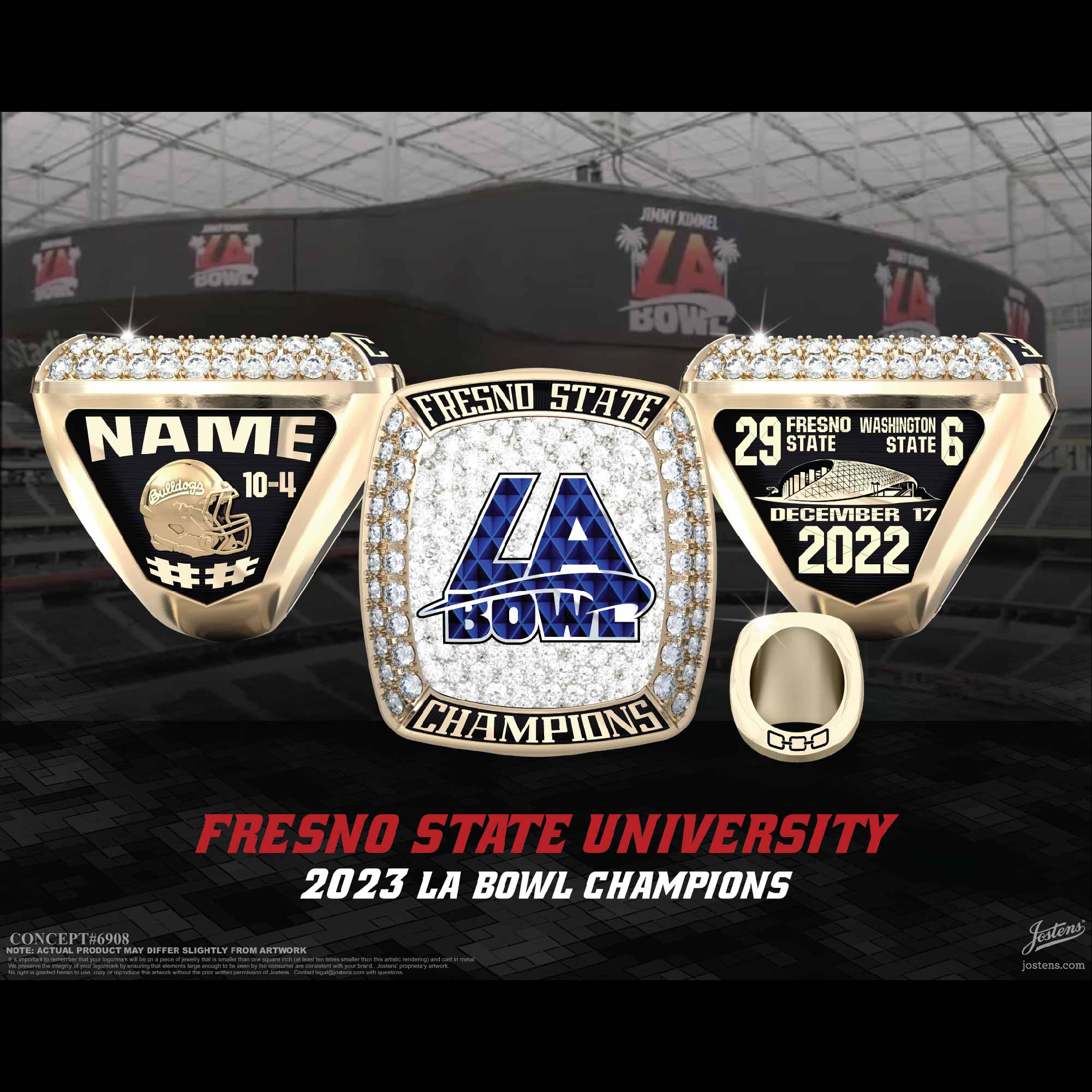 Fresno State University Football 2022 LA Bowl Championship Ring