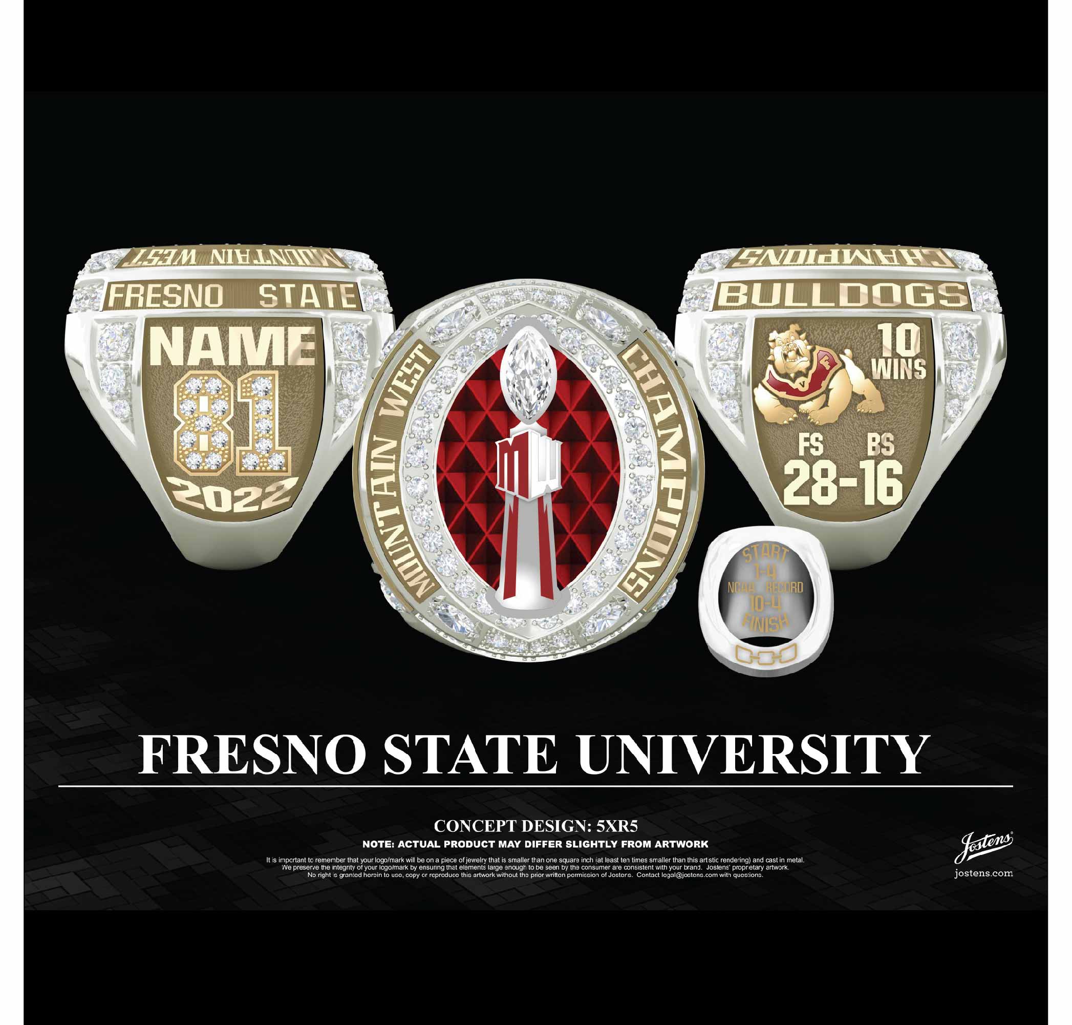 Fresno State University Football 2022 Mountain West Championship Ring