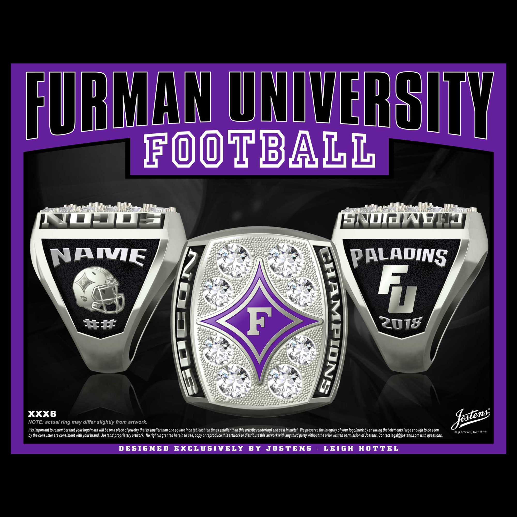 Furman University Men's Football 2018 SoCon Championship Ring