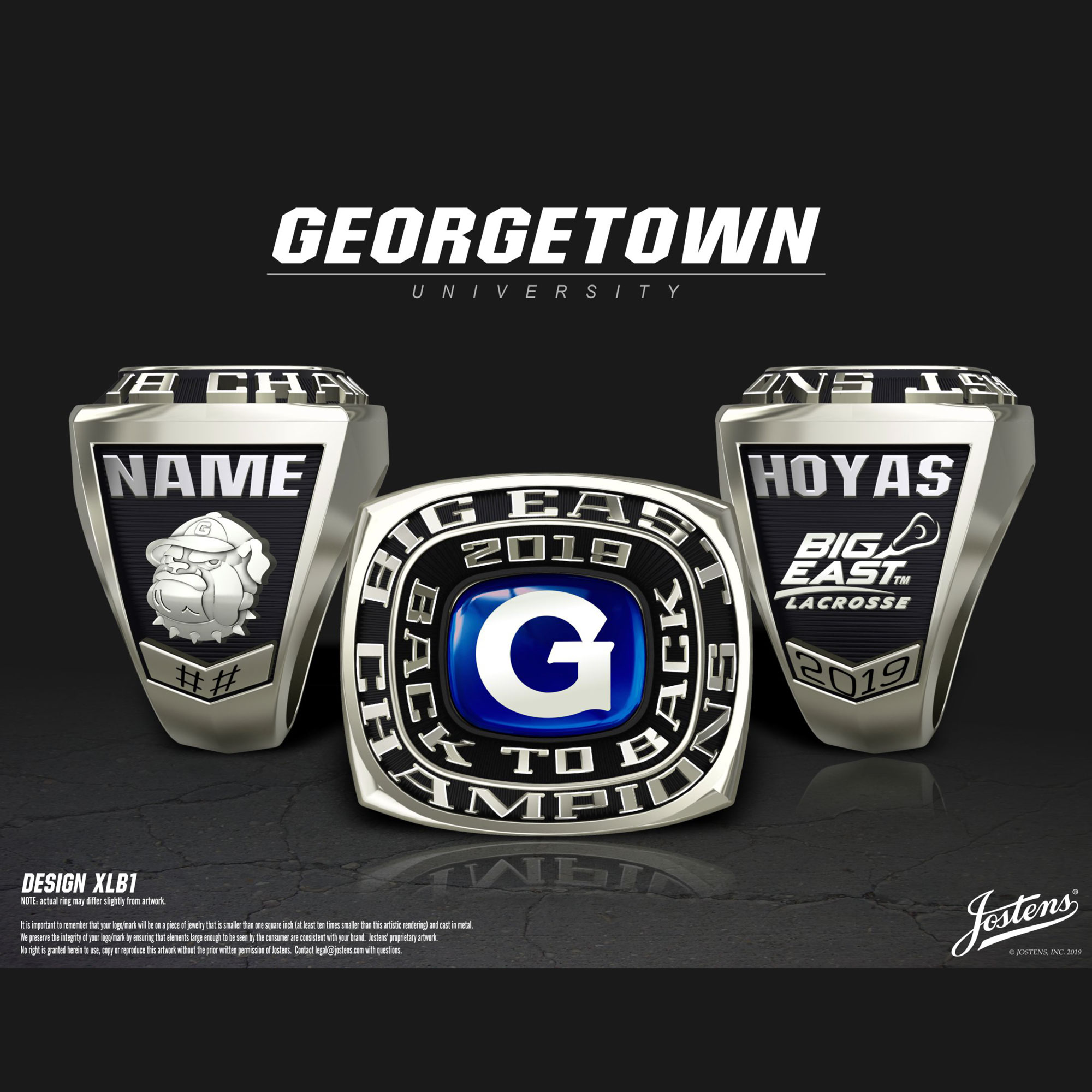 Georgetown University Men's Lacrosse 2019 Big East Championship Ring