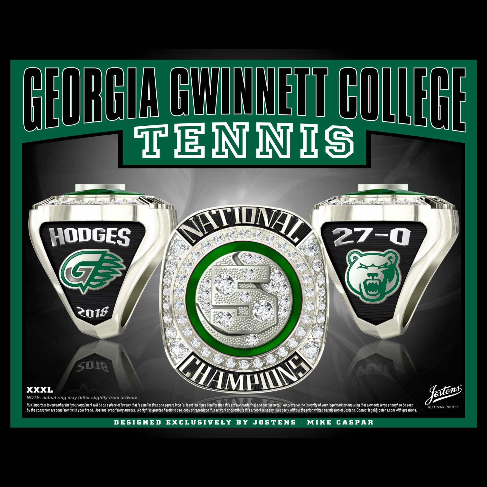 Georgia Gwinnett College Men's Tennis 2018 National Championship Ring
