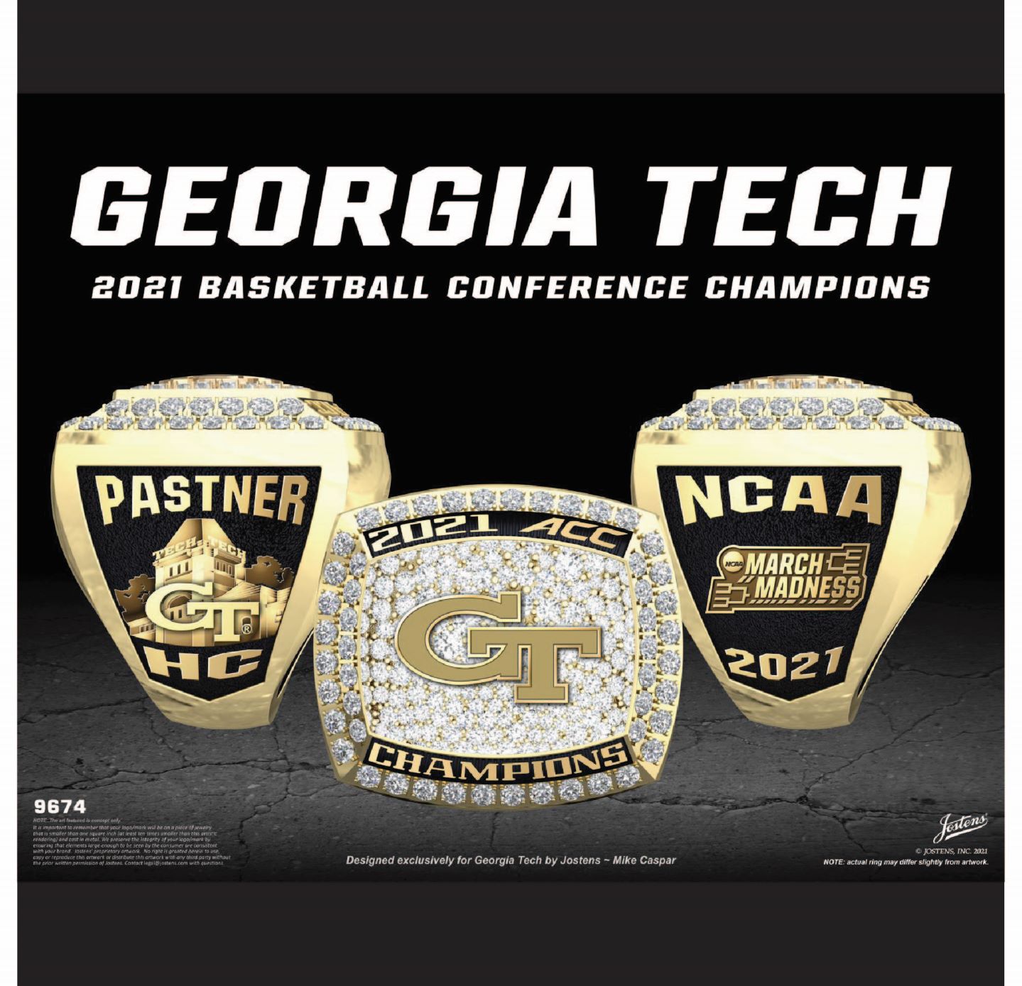 Georgia Tech Men's Basketball 2021 ACC Championship Ring