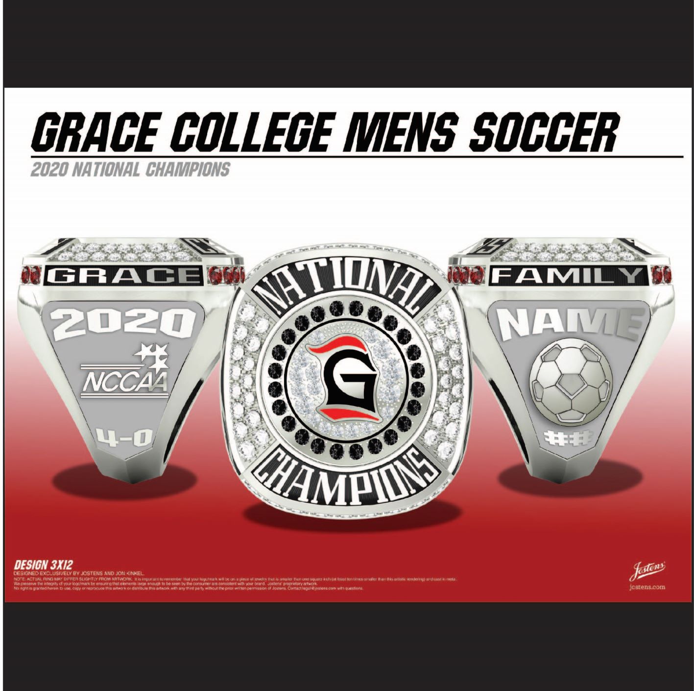 Grace College Men's Soccer 2020 National Championship Ring