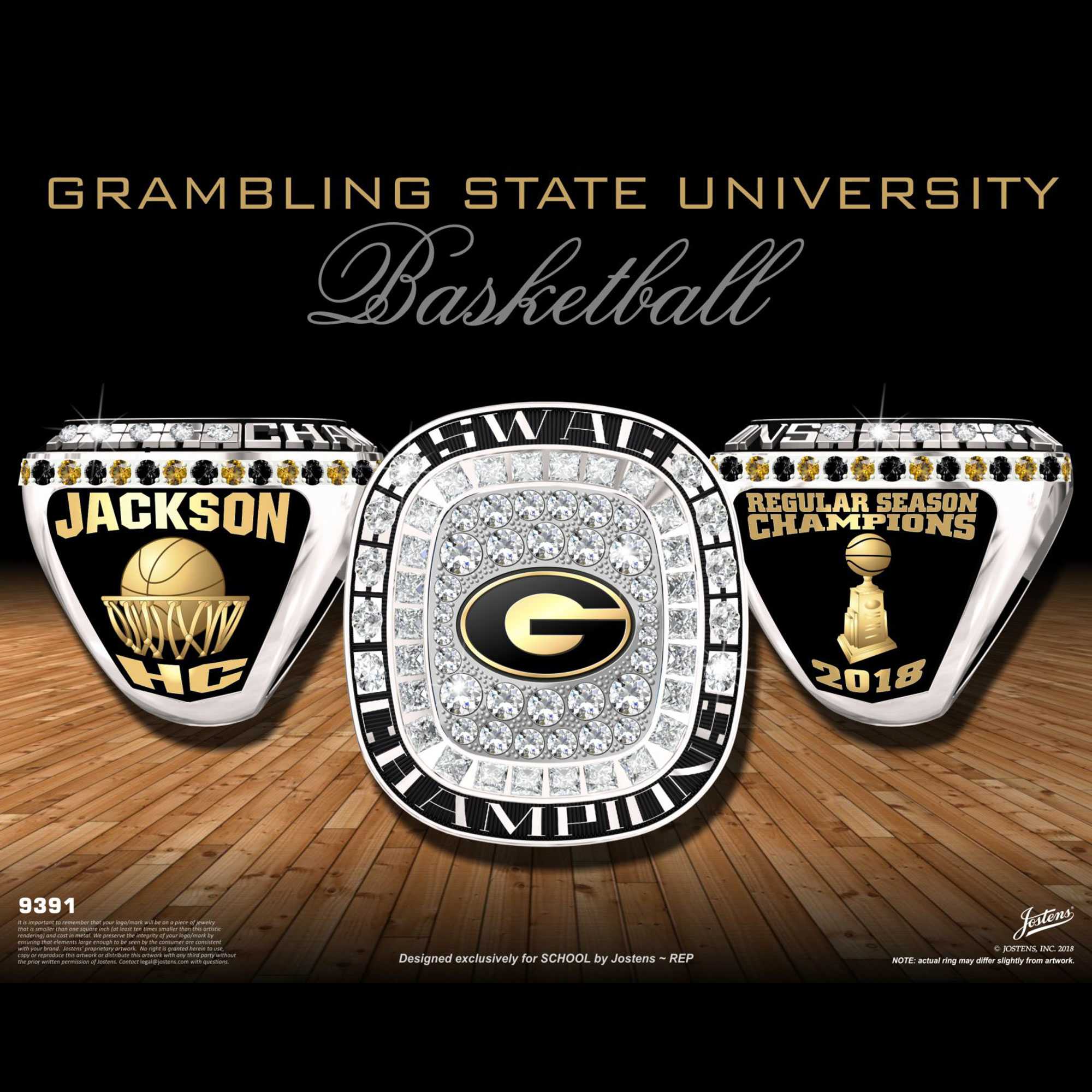 Grambling State University Men's Basketball 2018 SWAC Championship Ring