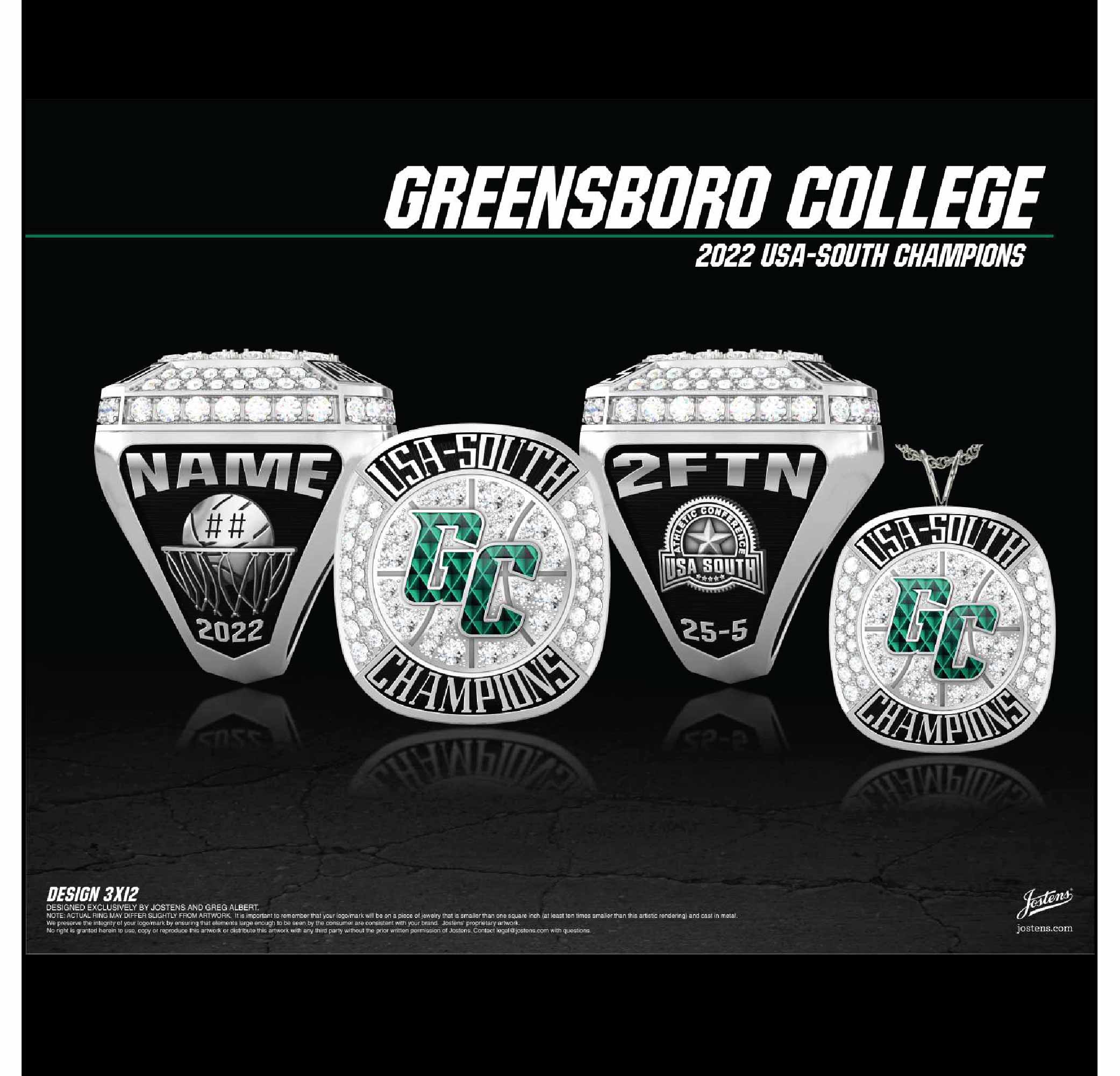 Greensboro College Women's Basketball 2022 USA South Championship Ring