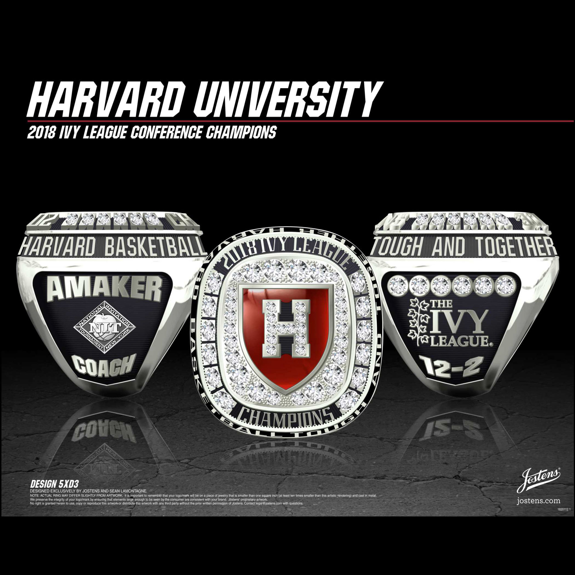 Harvard University Men's Basketball 2018 Ivy League Championship Ring