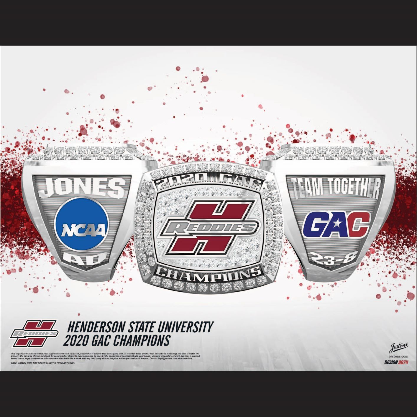 Henderson State University Men's Basketball 2020 GAC Championship Ring